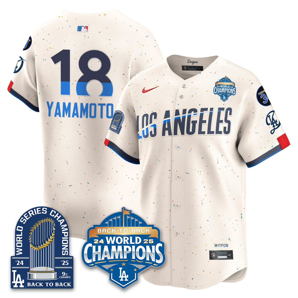 LAD Alternate  Vapor Limited Jersey - 9x Champs - Stitched