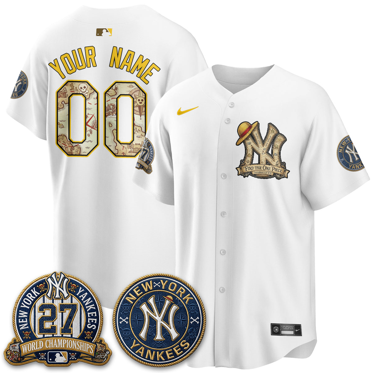 NYY x OP Japanese Cartoon Limited Custom Jersey -  Stitched