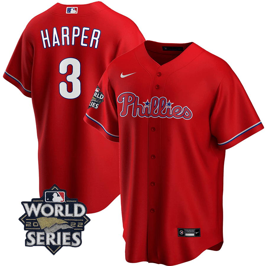 Men's Philadelphia Phillies Players Cool Base Jersey - 2022 World Series Patch