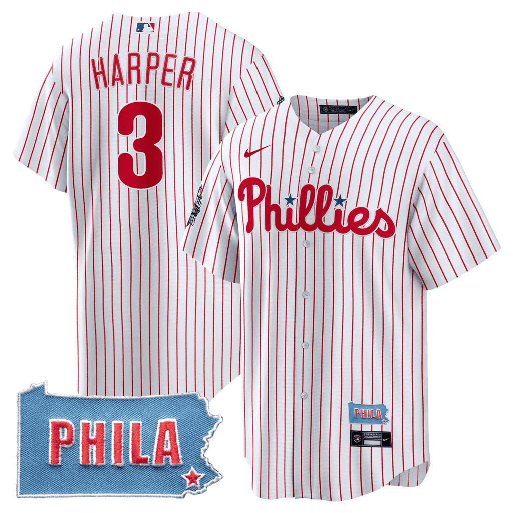 Men's Philadelphia Phillies Cool Base Jersey - PHILA PA State Patch