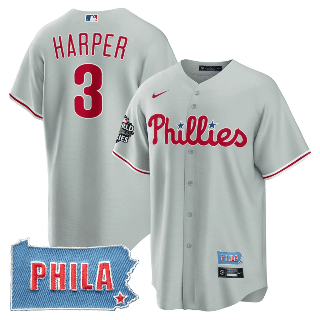 Men's Philadelphia Phillies Cool Base Jersey - PHILA PA State Patch