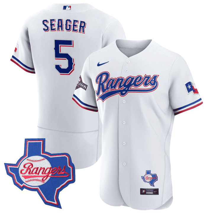 Men's Texas Rangers Texas State Patch Jersey - All Stitched