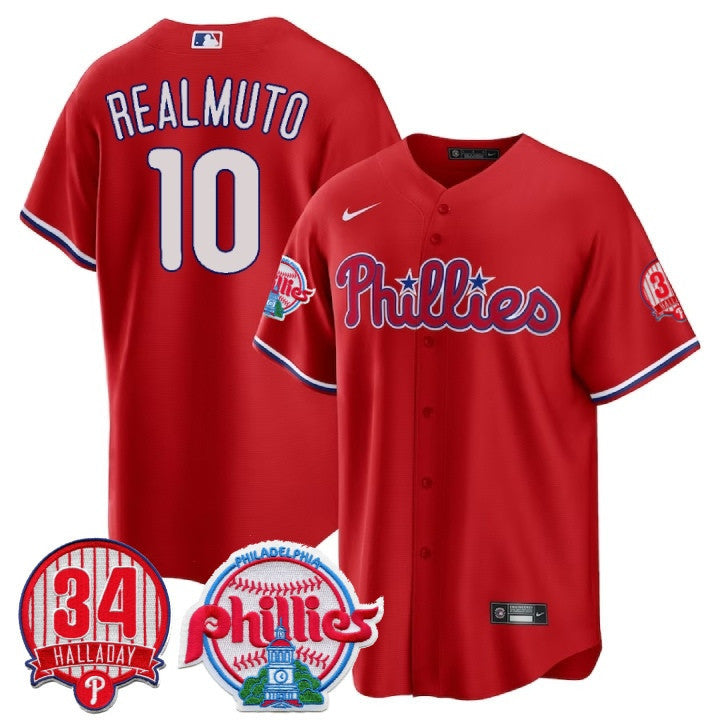 Men's Philadelphia Phillies Cool Base Jersey - Roy Halladay Patch #34