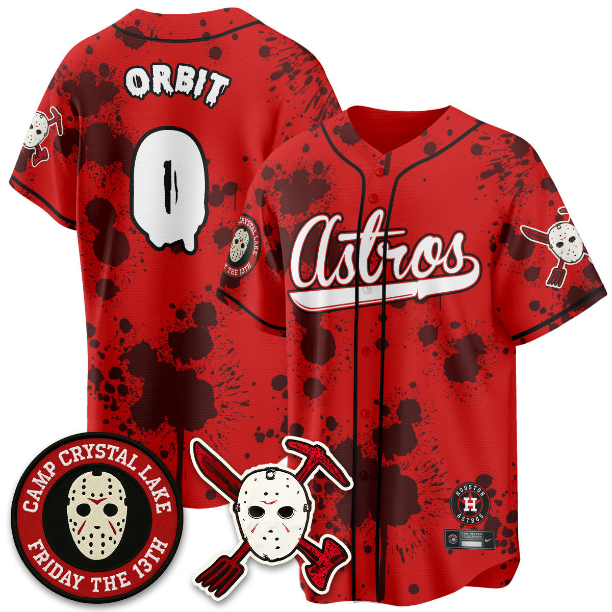 Custom Houston Astros "Friday the 13th" Jersey - All Stitched