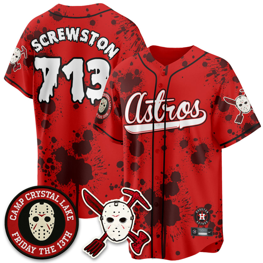 Custom Houston Astros "Friday the 13th" Jersey - All Stitched