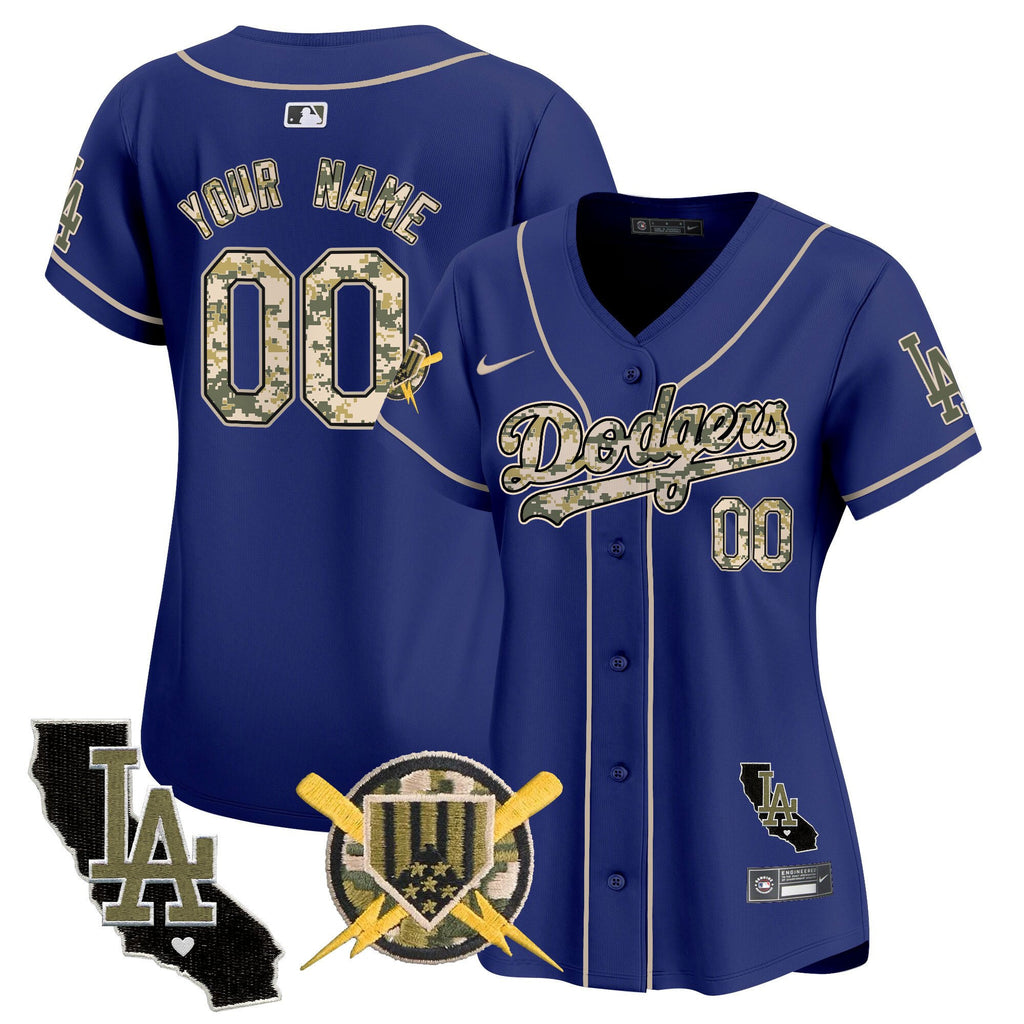 Dodgers Armed Forces Day Vapor Premier Limited Custom Jersey - All Stitched