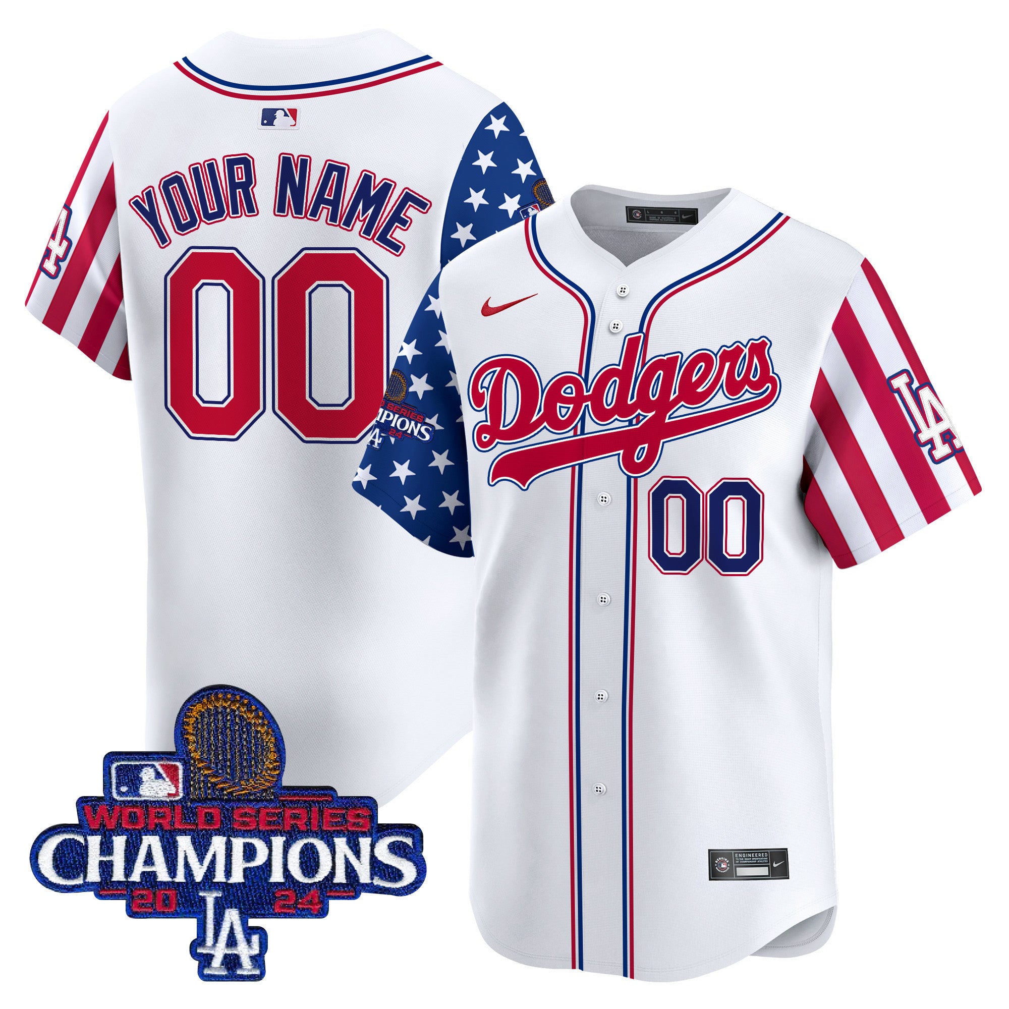 Dodgers 2025 Independence Day Vapor Premier Limited Custom Jersey - All Stitched
