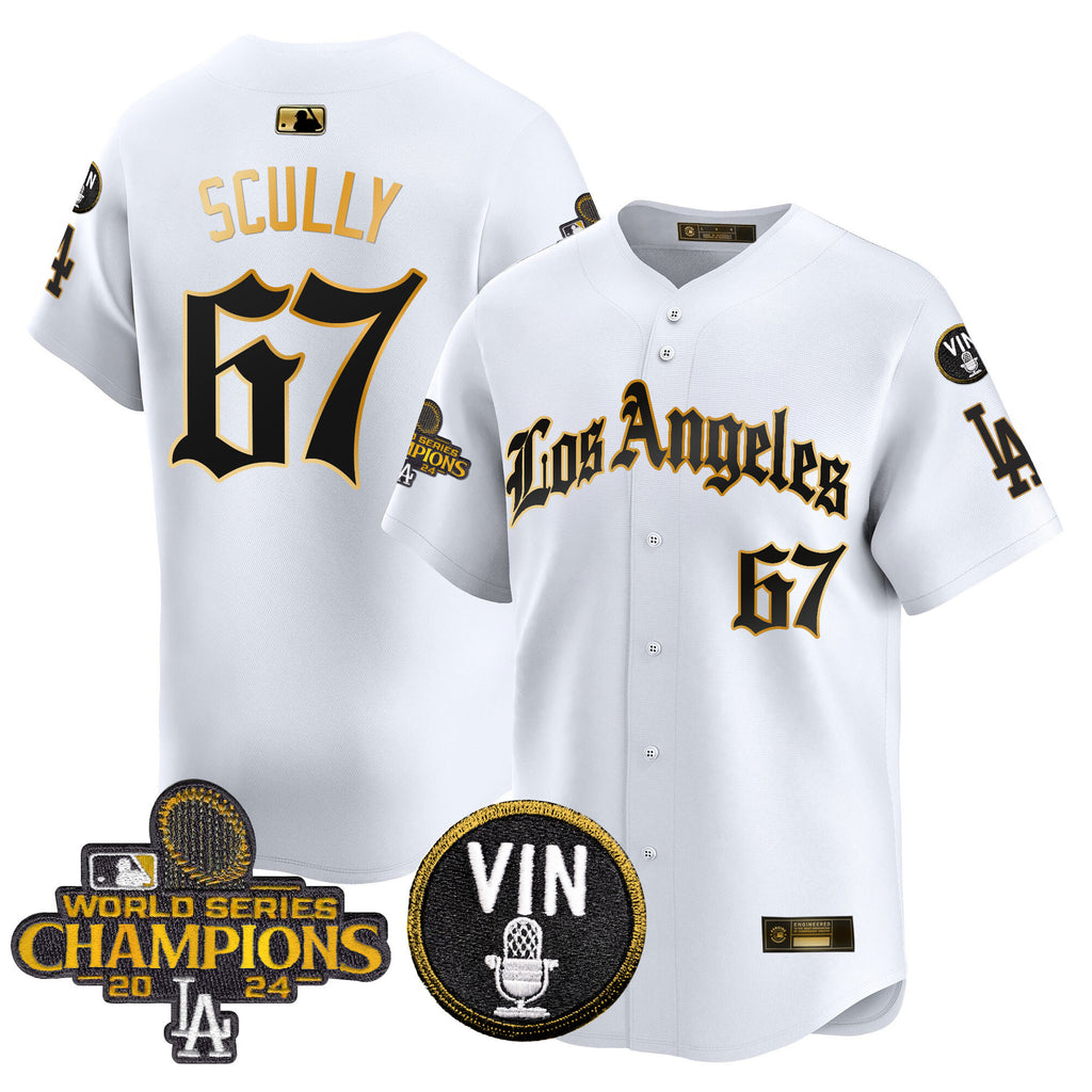 Men's Dodgers 2025 LA Gothic Style Gold Vapor Premier Limited Jersey - All Stitched