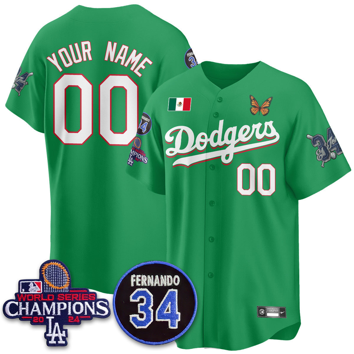 Men's Los Angeles Dodgers Mexican "For 34" Jersey - All Stitched