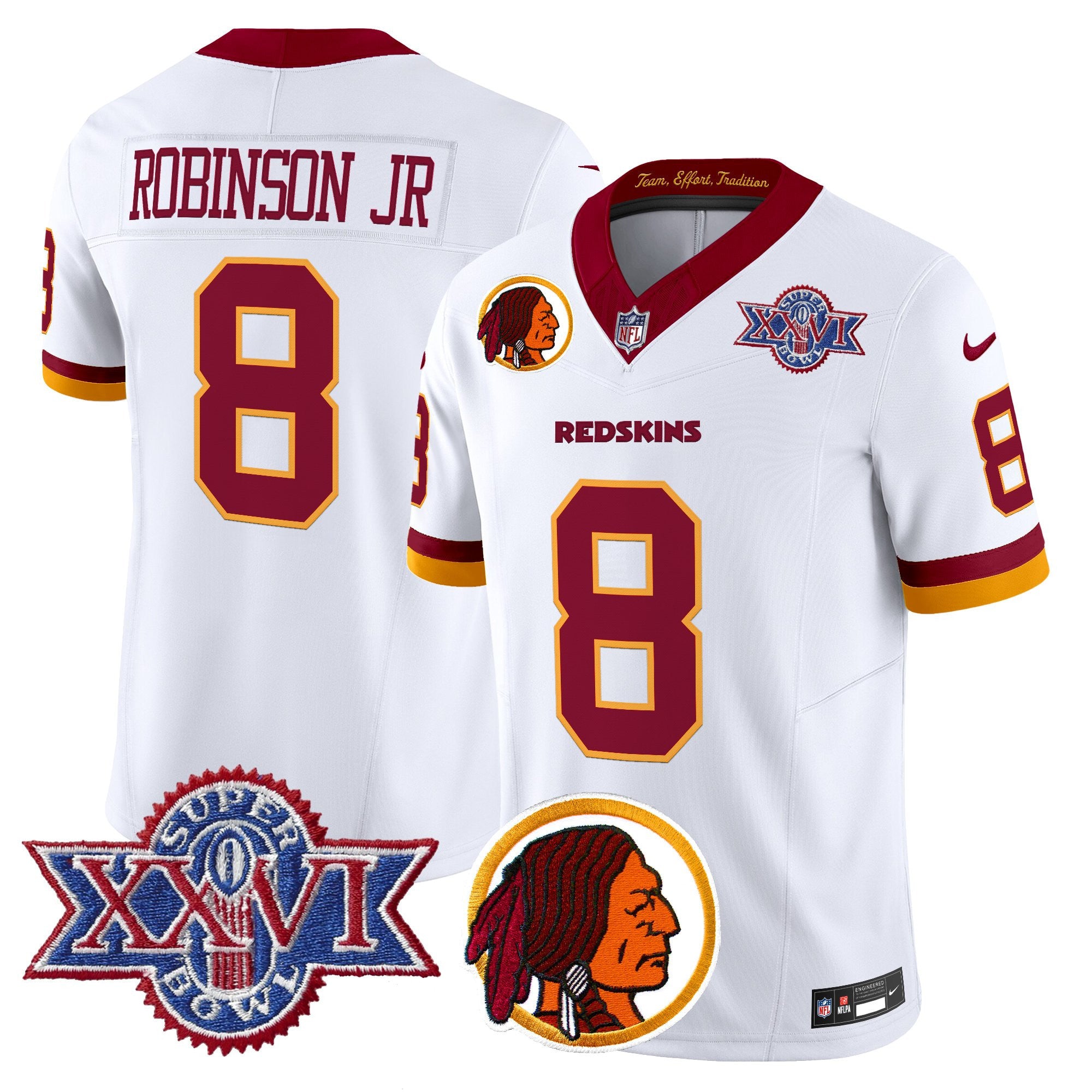 Men's Washington Redskins Throwback 1992 Super Bowl XXVI Patch Vapor Limited Jersey V2 - All Stitched