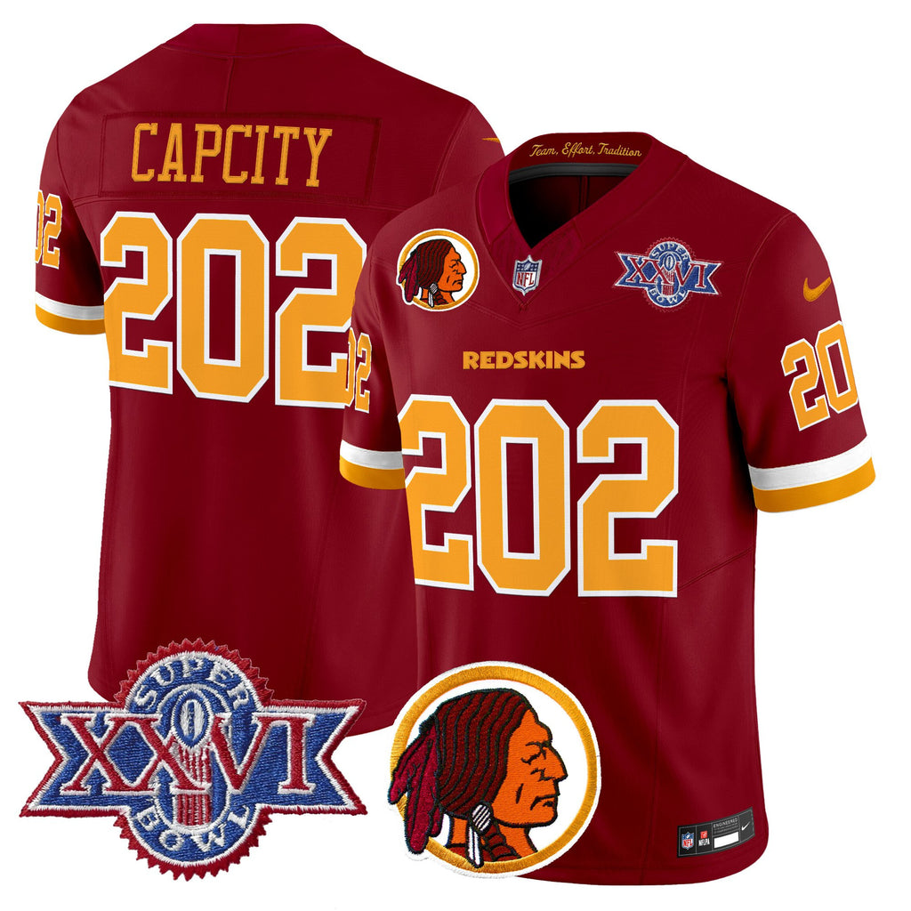 Men's Washington Redskins Throwback 1992 Super Bowl XXVI Patch Vapor Limited Jersey V2 - All Stitched