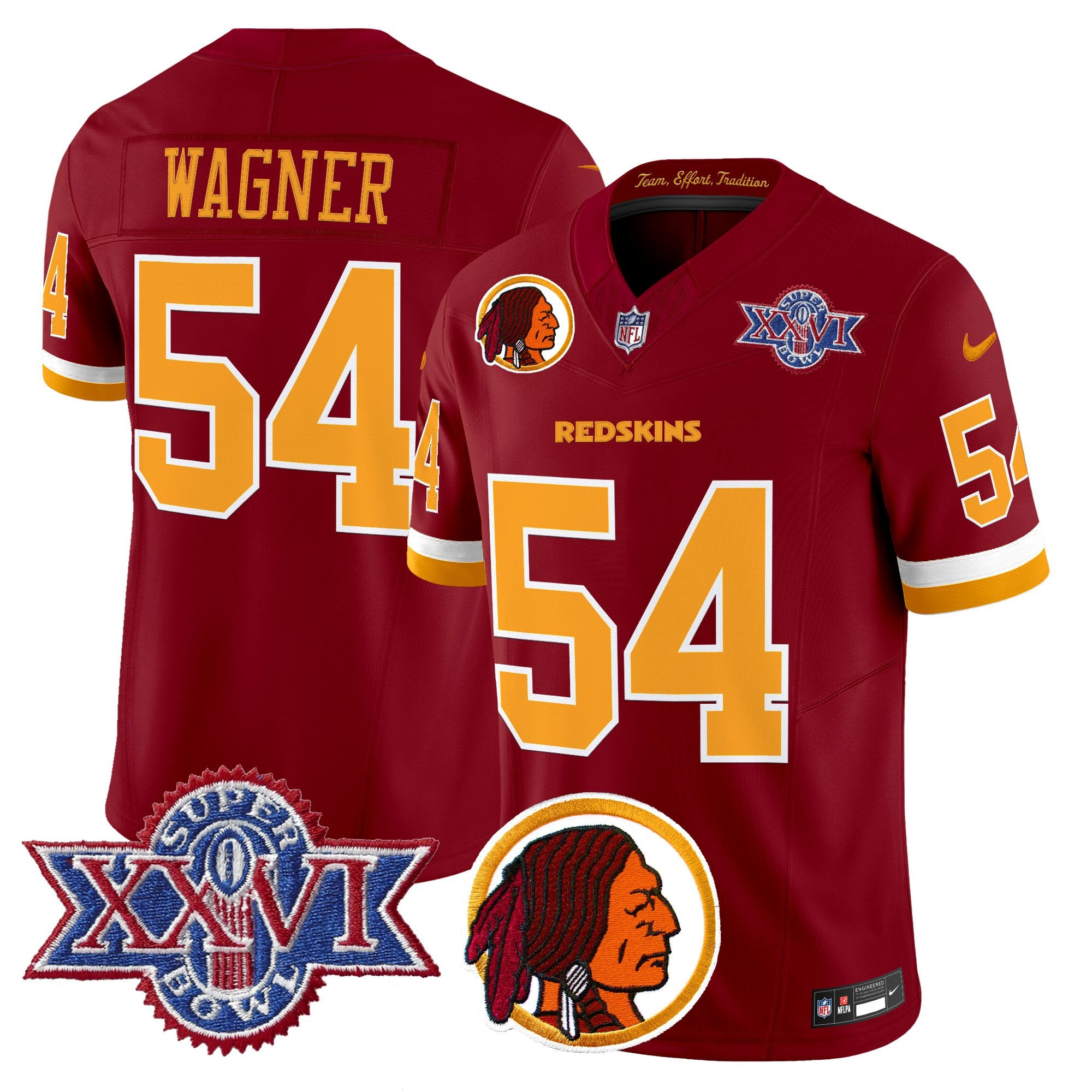 Men's Washington Redskins Throwback 1992 Super Bowl XXVI Patch Vapor Limited Jersey V2 - All Stitched