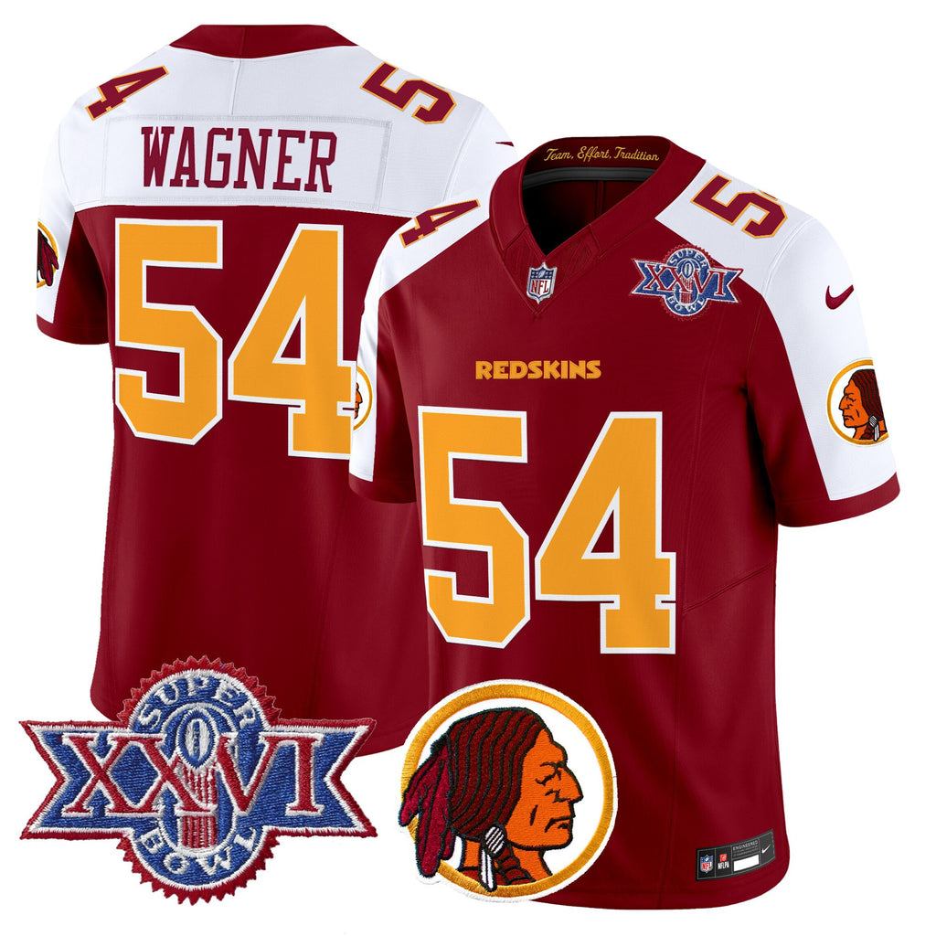 Men's Washington Redskins Throwback 1992 Super Bowl XXVI Patch Vapor Limited Jersey V2 - All Stitched