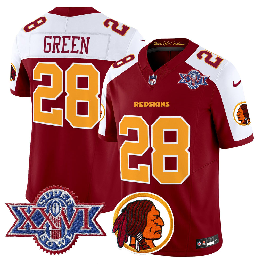 Men's Washington Redskins Throwback 1992 Super Bowl XXVI Patch Vapor Limited Jersey V2 - All Stitched