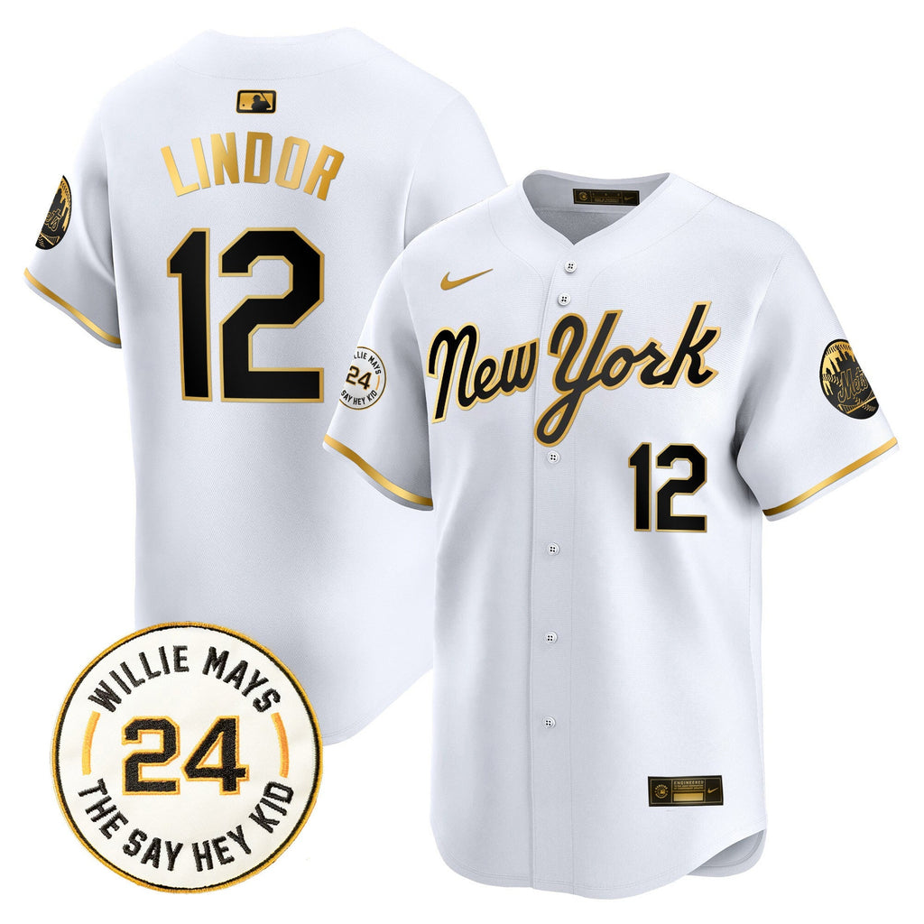 Mets Willie Mays Patch Vapor Premier Limited Jersey - Stitched