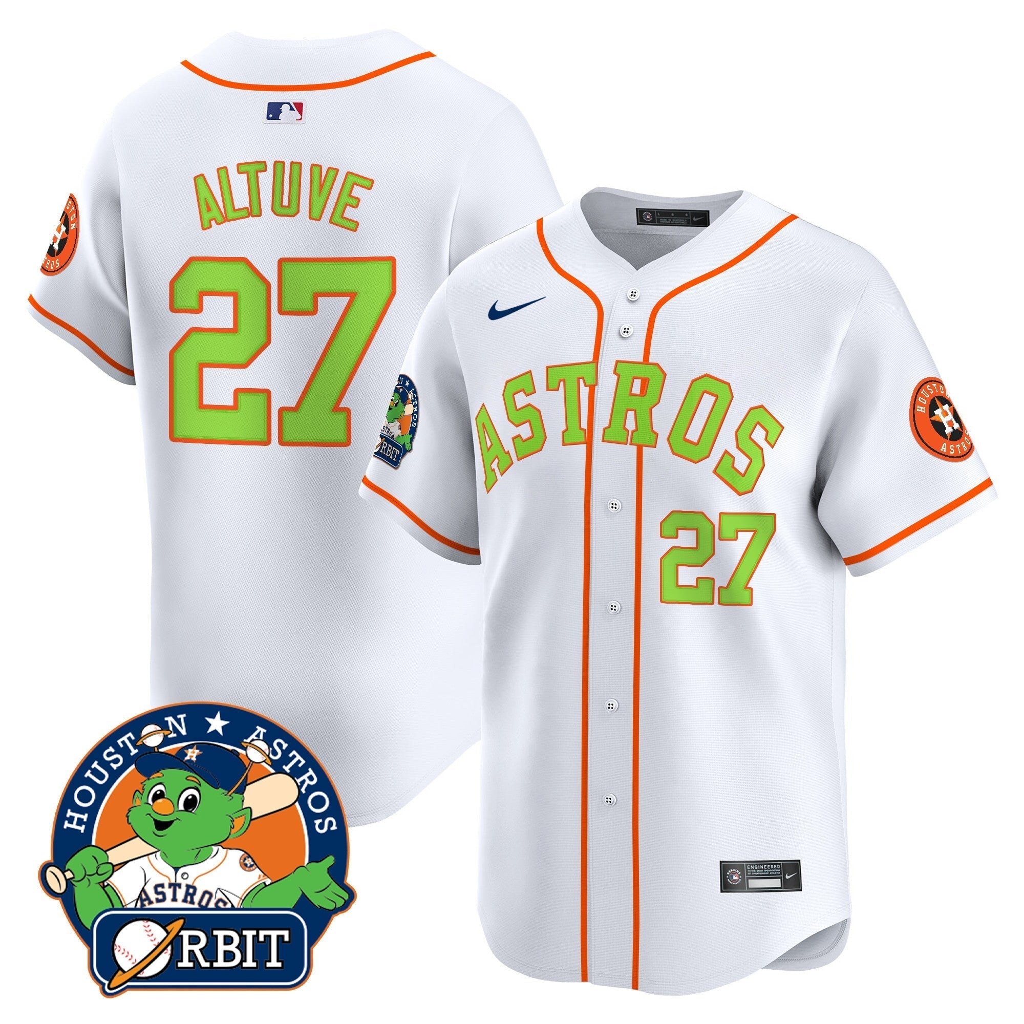 Astros Orbit Patch Vapor Premier Limited Jersey V2 - All Stitched