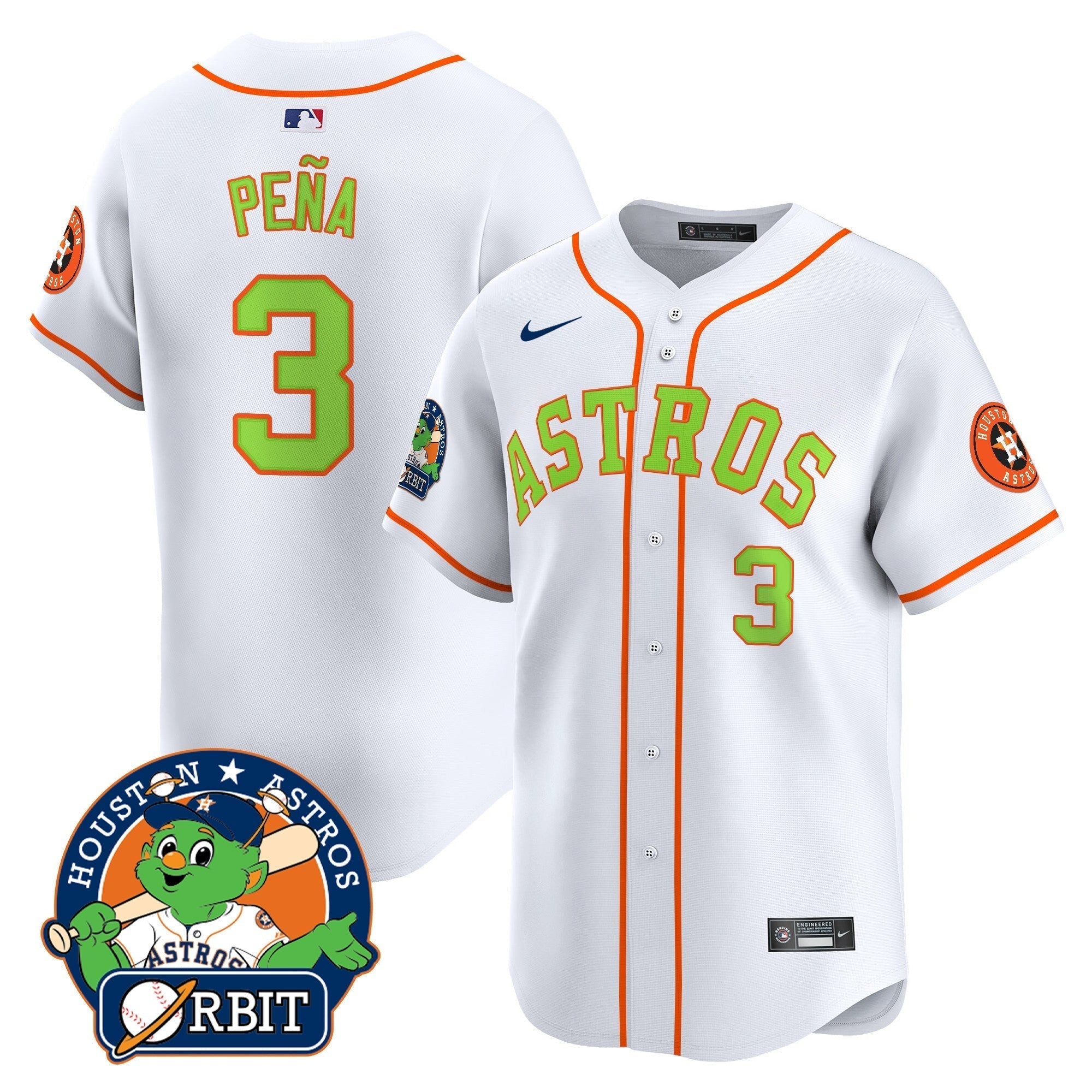 Astros Orbit Patch Vapor Premier Limited Jersey V2 - All Stitched