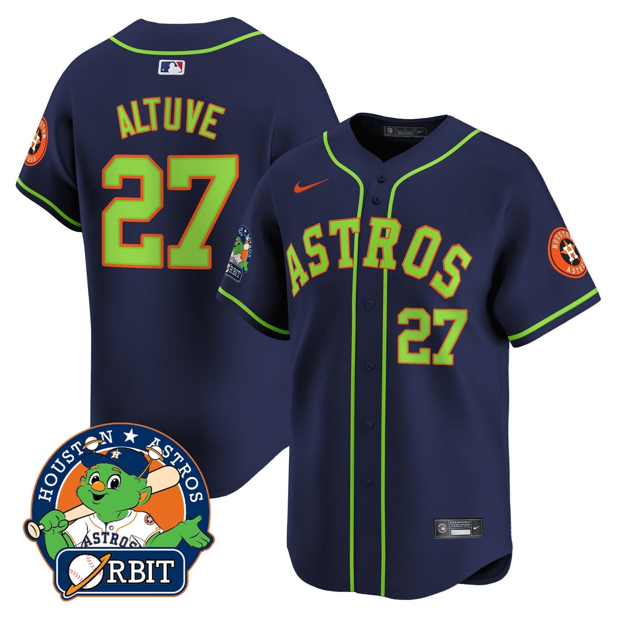 Astros Orbit Patch Vapor Premier Limited Jersey V2 - All Stitched