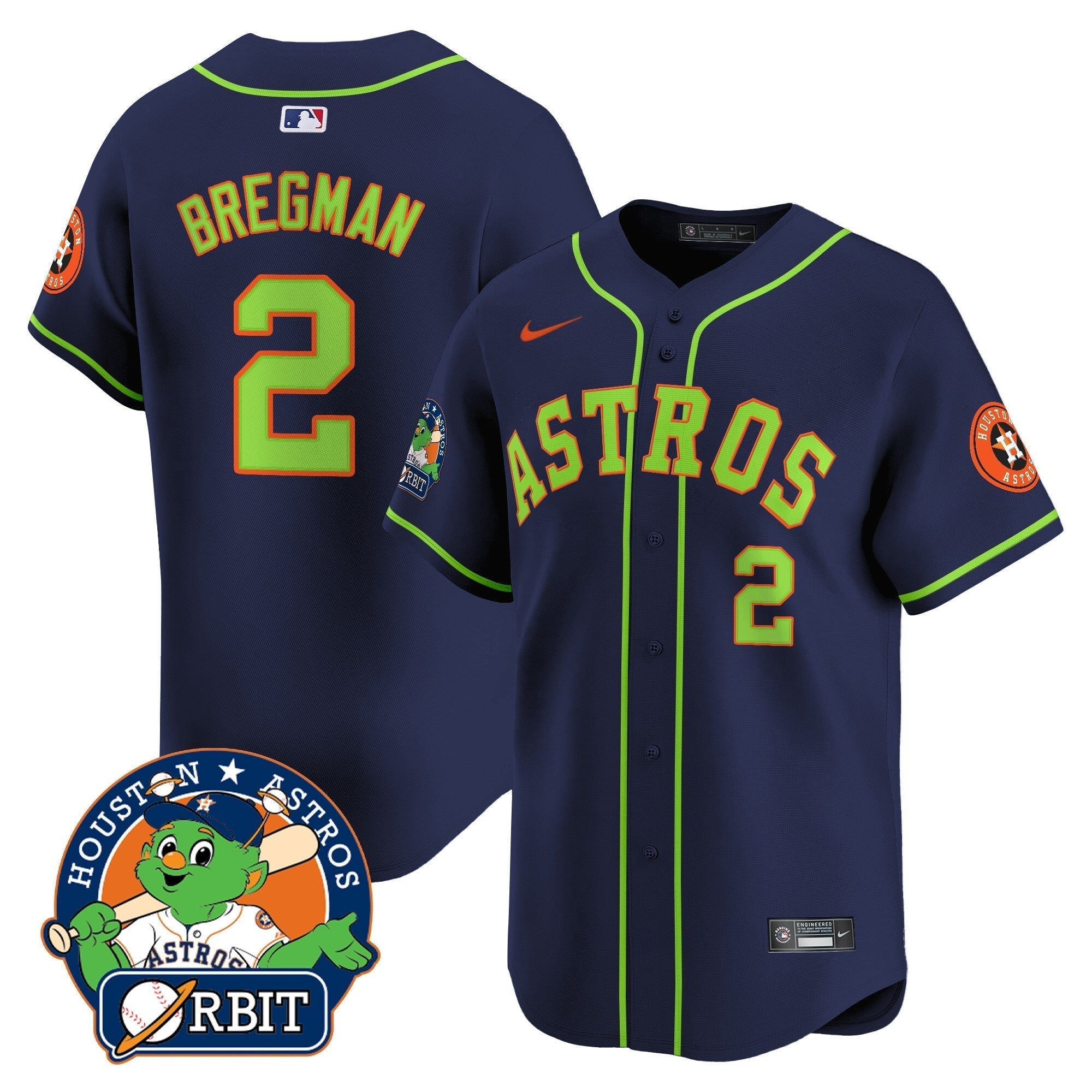 Astros Orbit Patch Vapor Premier Limited Jersey V2 - All Stitched