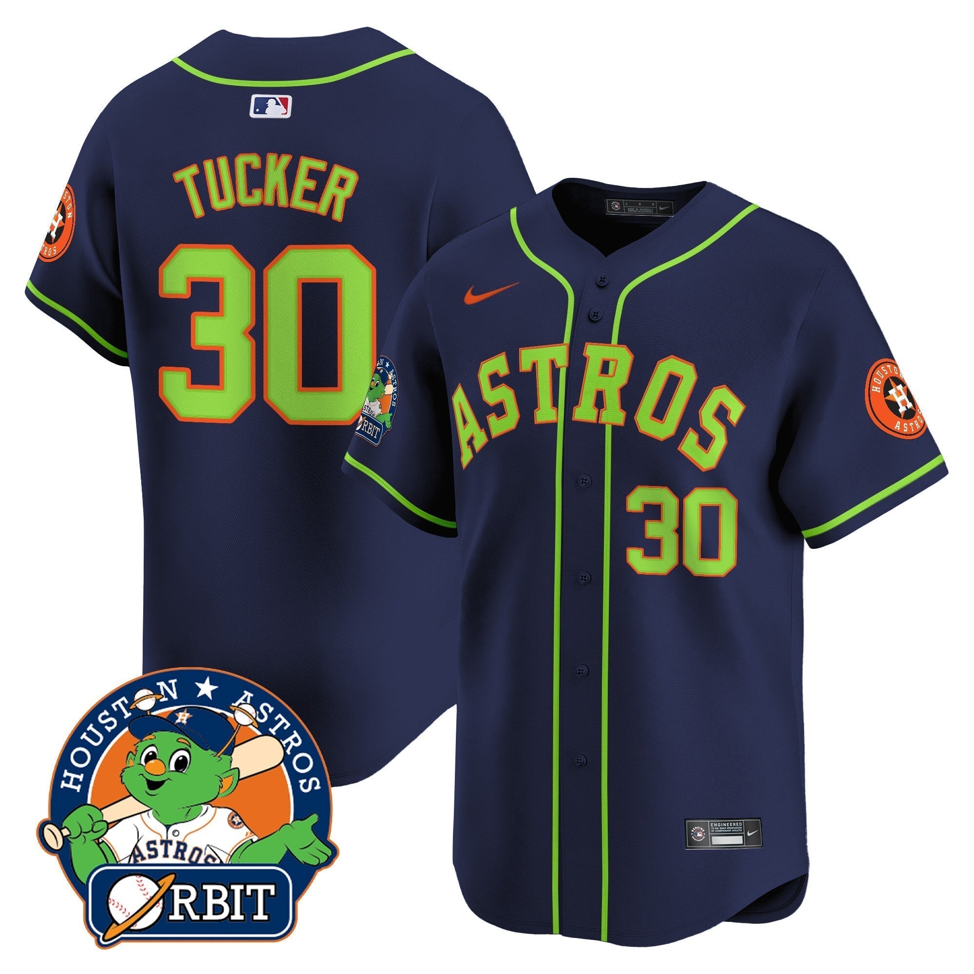 Astros Orbit Patch Vapor Premier Limited Jersey V2 - All Stitched