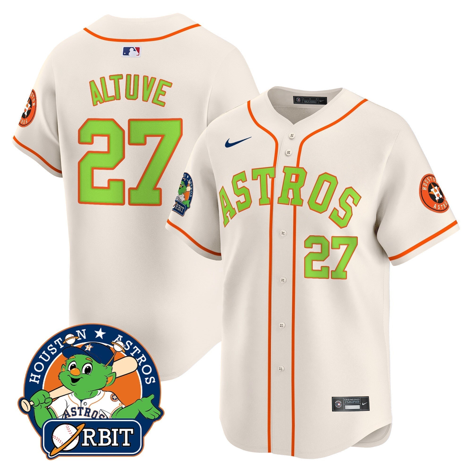 Astros Orbit Patch Vapor Premier Limited Jersey V2 - All Stitched