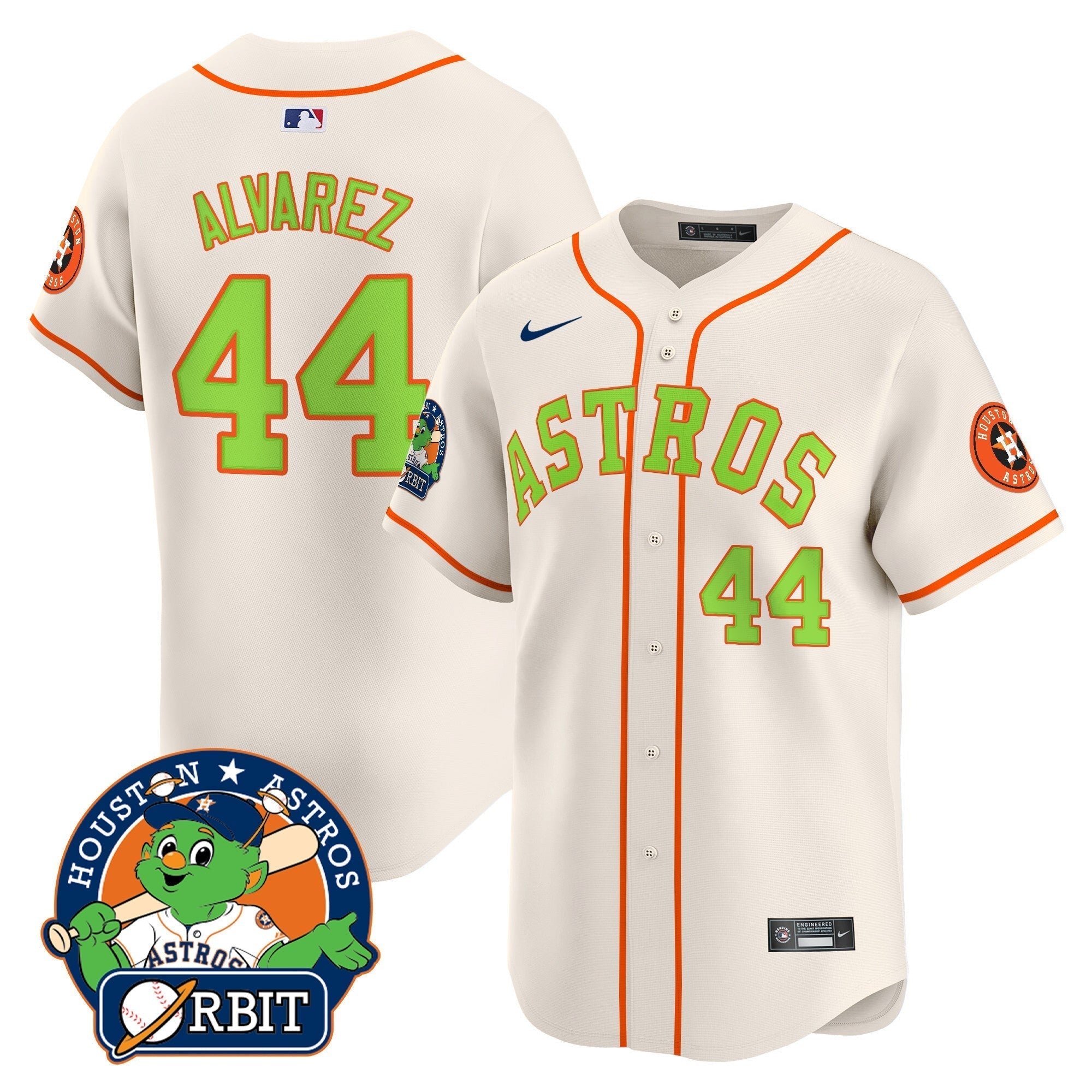 Astros Orbit Patch Vapor Premier Limited Jersey V2 - All Stitched