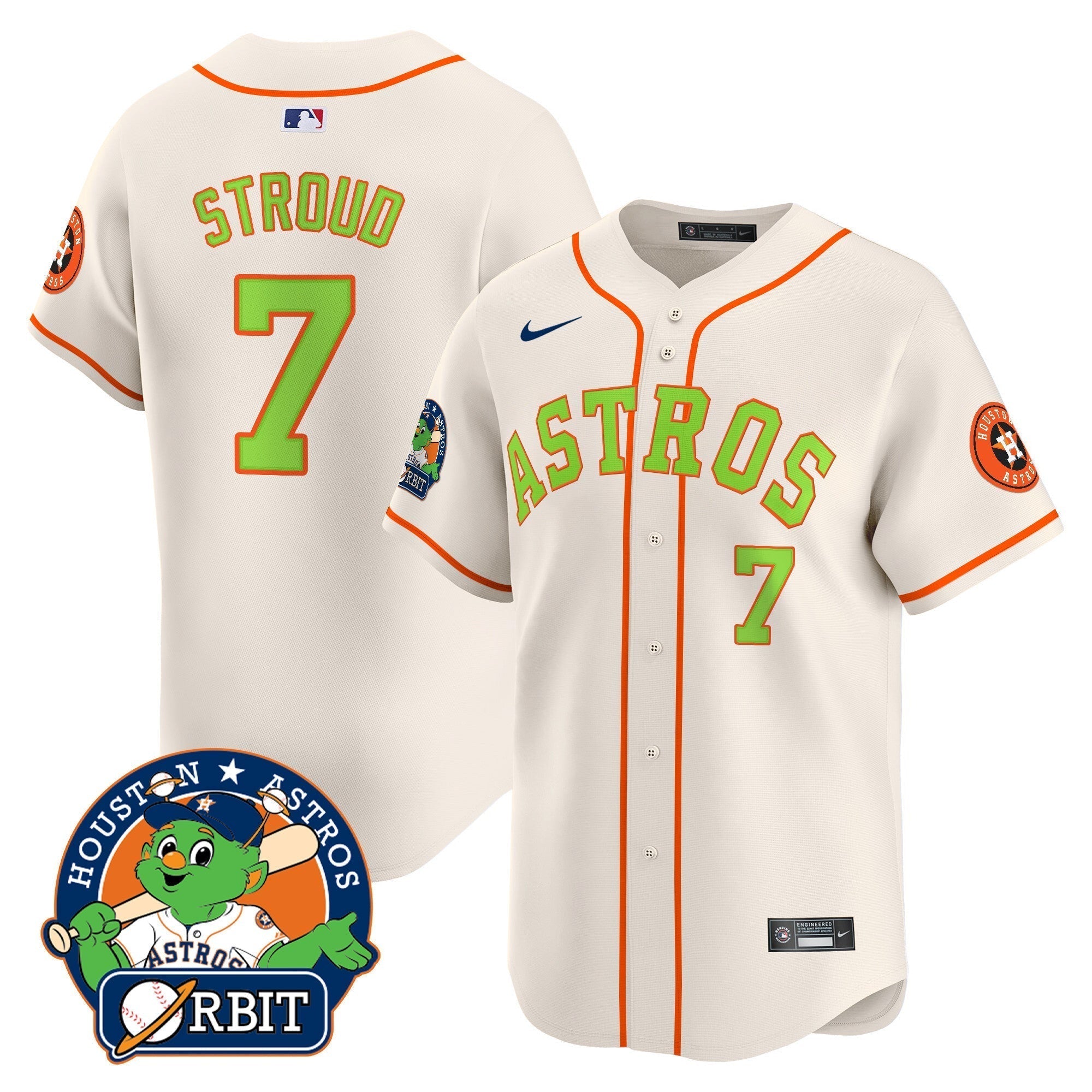 Astros Orbit Patch Vapor Premier Limited Jersey V2 - All Stitched