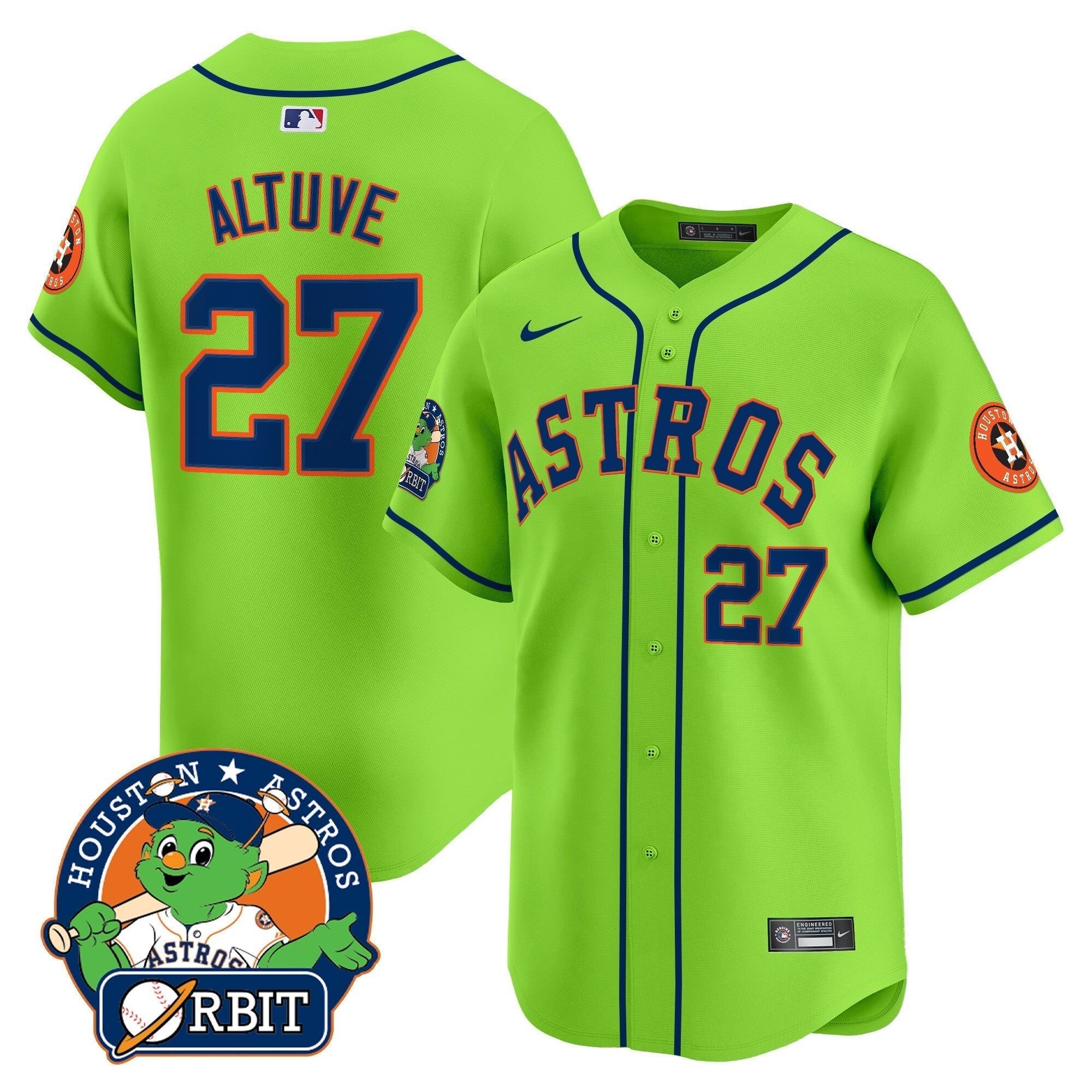 Astros Orbit Patch Vapor Premier Limited Jersey V2 - All Stitched