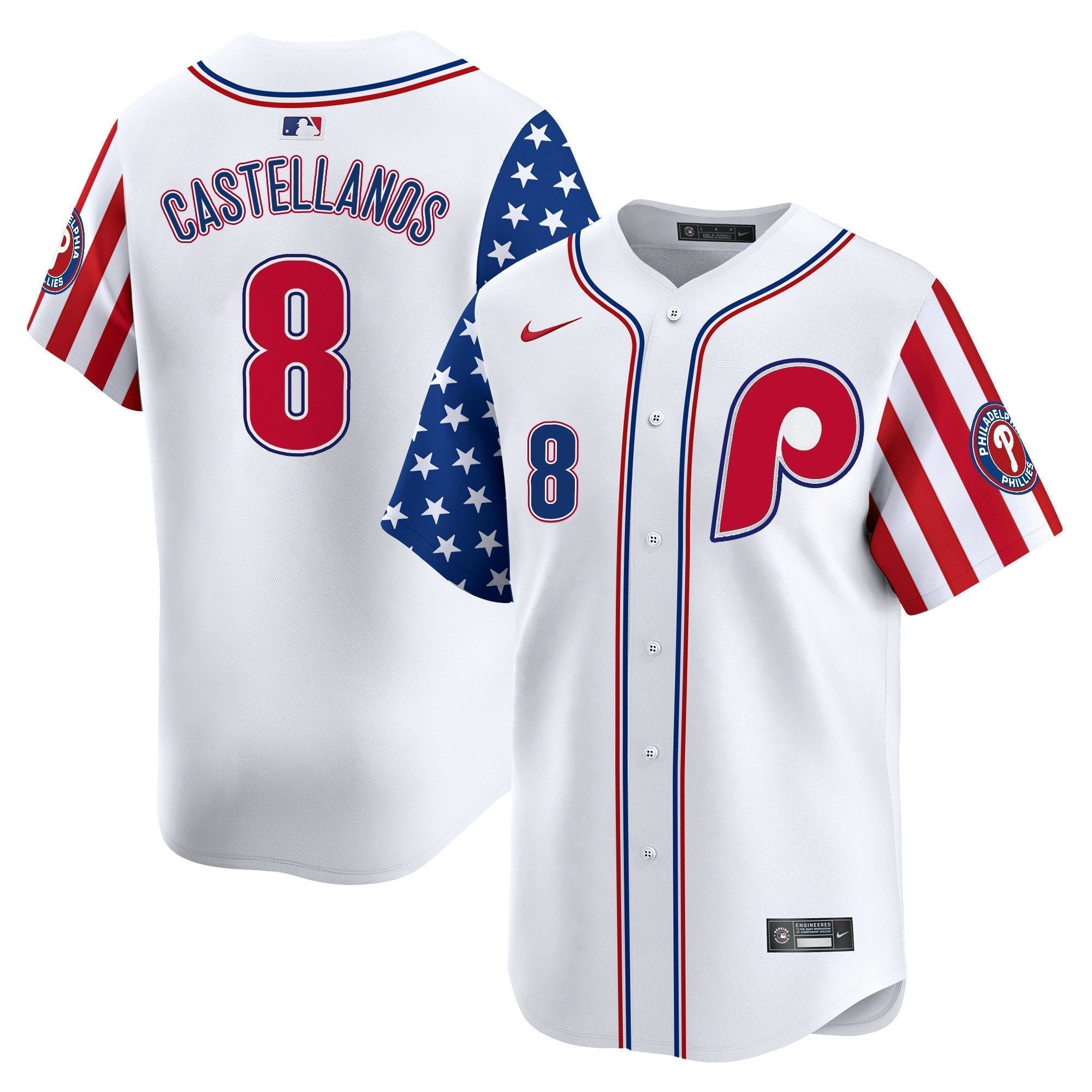 Phillies 2025 Independence Day Vapor Premier Limited Jersey - All Stitched