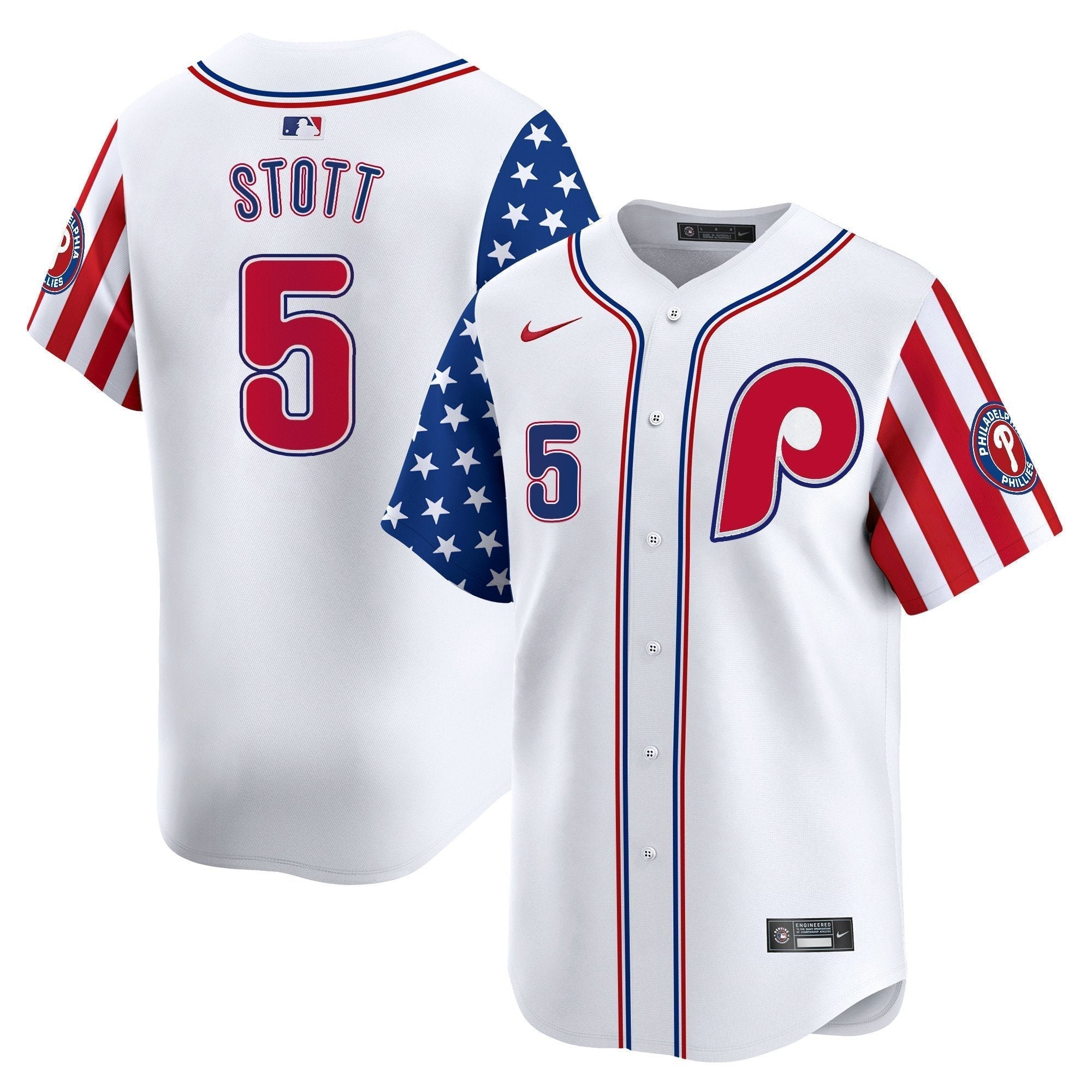 Phillies 2025 Independence Day Vapor Premier Limited Jersey - All Stitched