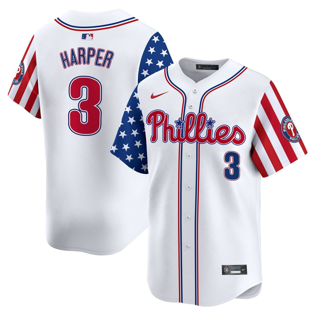 Phillies 2025 Independence Day Vapor Premier Limited Jersey - All Stitched