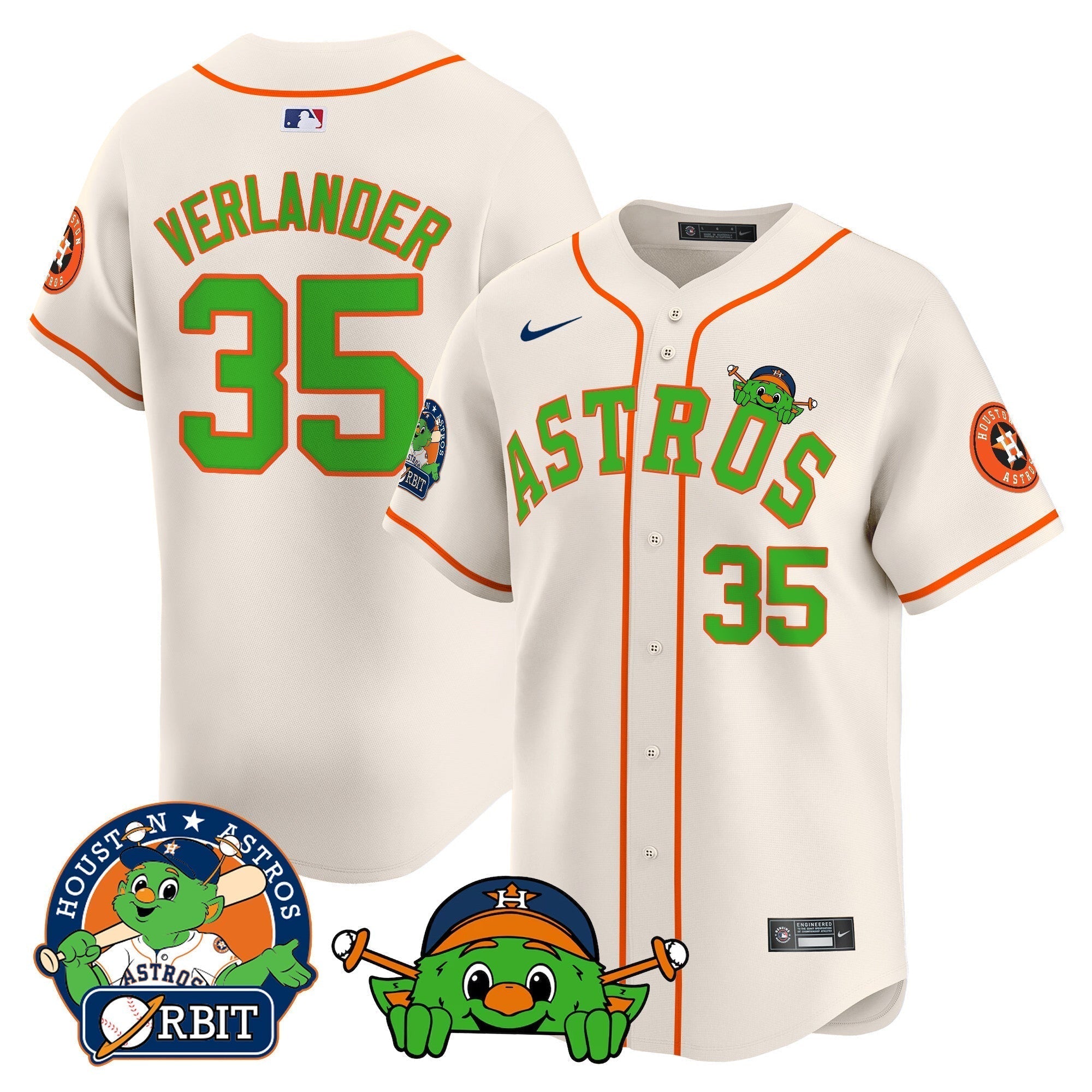 Astros Orbit Patch Vapor Premier Limited Jersey V3 - All Stitched