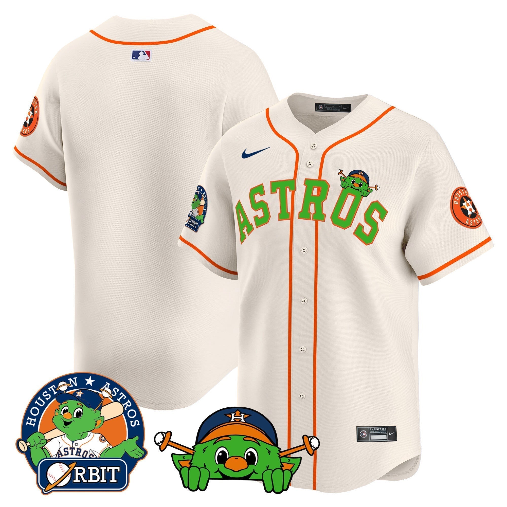 Astros Orbit Patch Vapor Premier Limited Jersey V3 - All Stitched