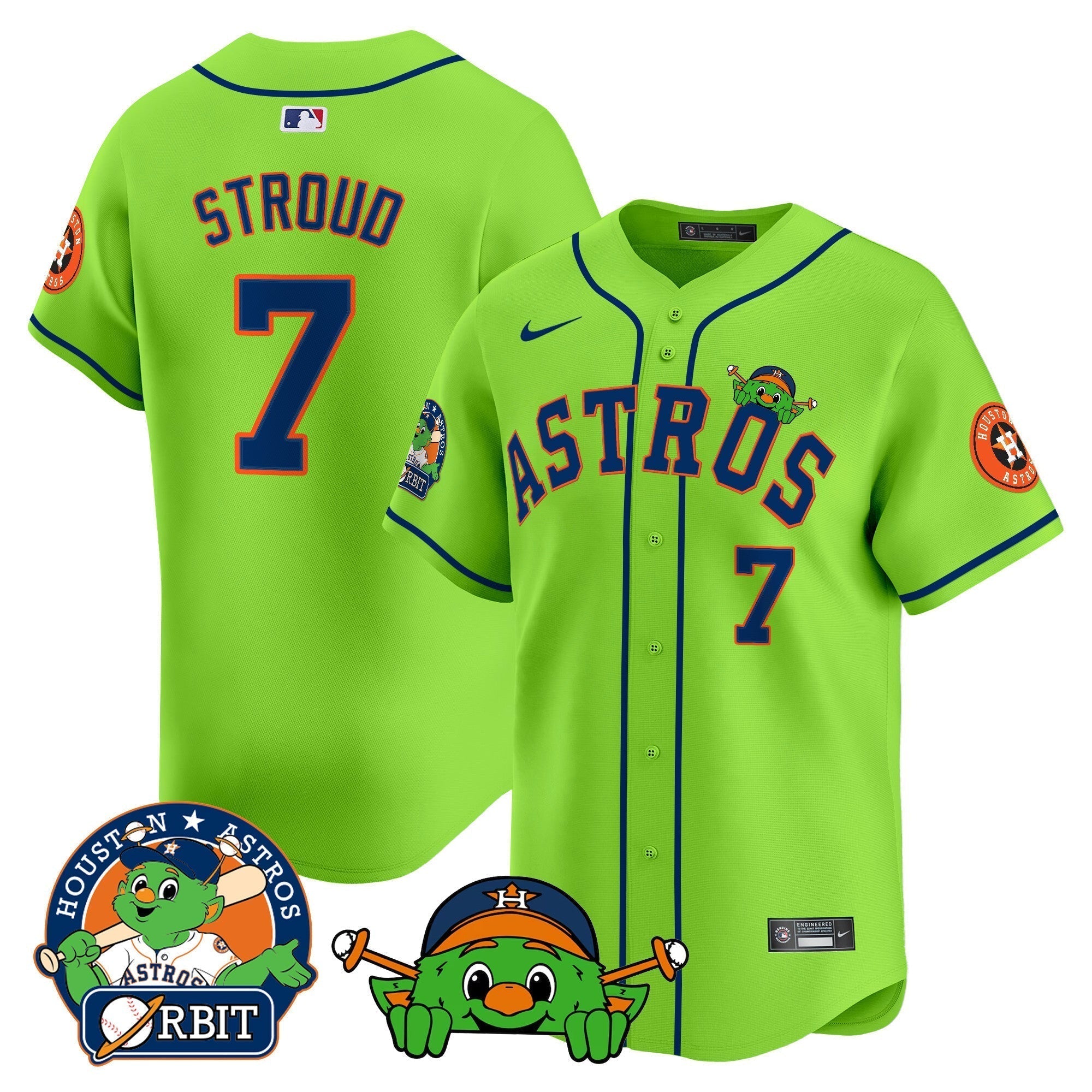 Astros Orbit Patch Vapor Premier Limited Jersey V3 - All Stitched