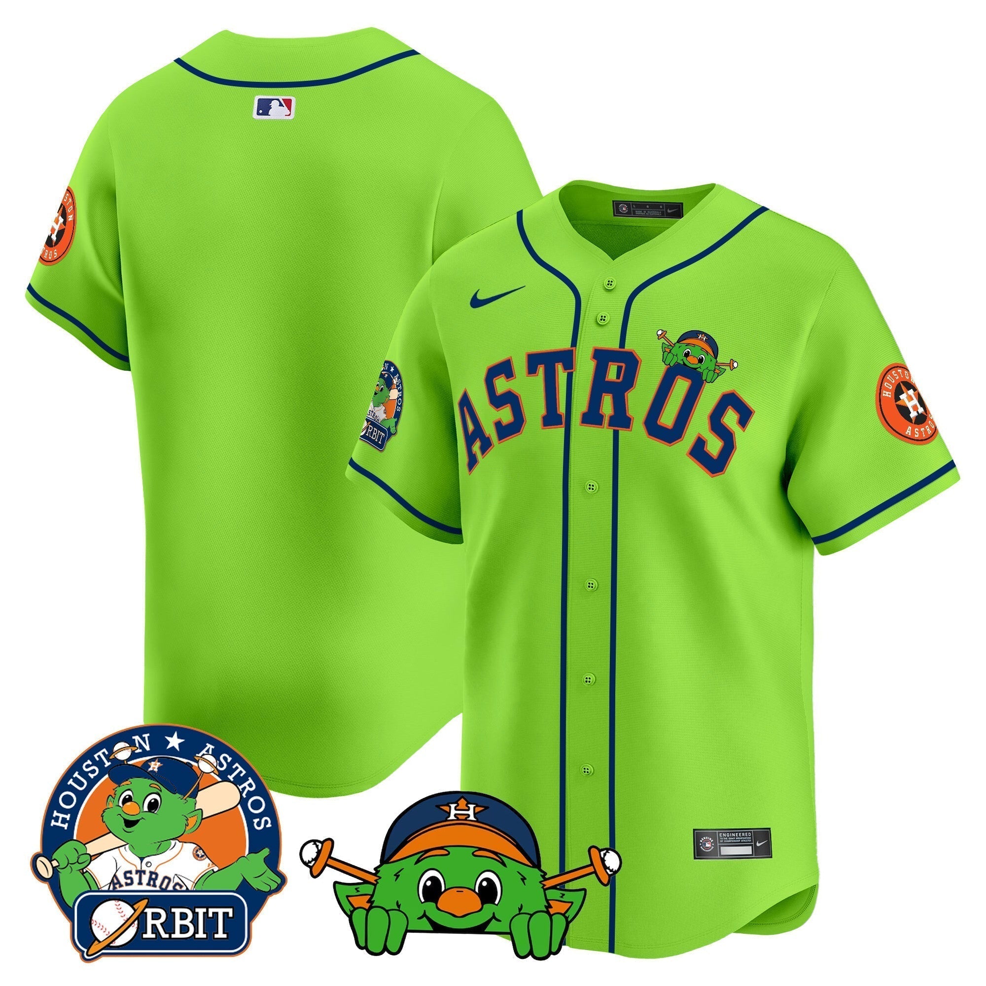 Astros Orbit Patch Vapor Premier Limited Jersey V3 - All Stitched