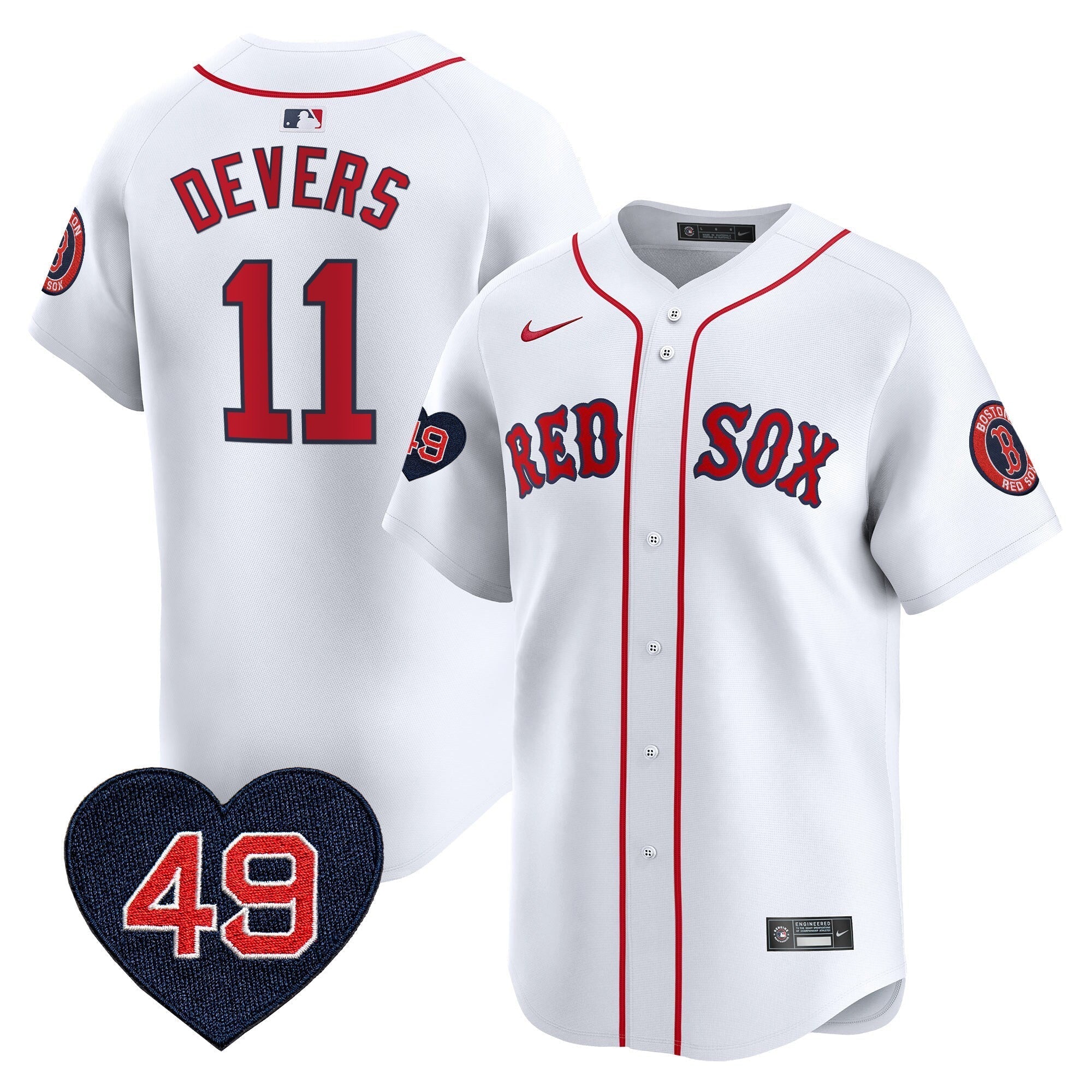 BOS Tim Wakefield Patch Vapor Premier Limited Jersey - Stitched
