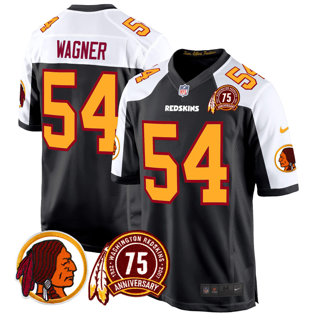 Men's Washington Redskins 75th Patch Throwback Game Jersey - All Stitched