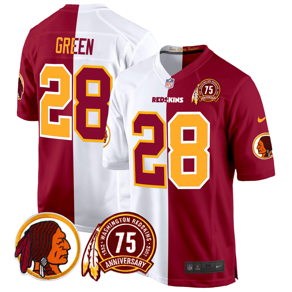 Men's Washington Redskins 75th Patch Throwback Game Jersey - All Stitched