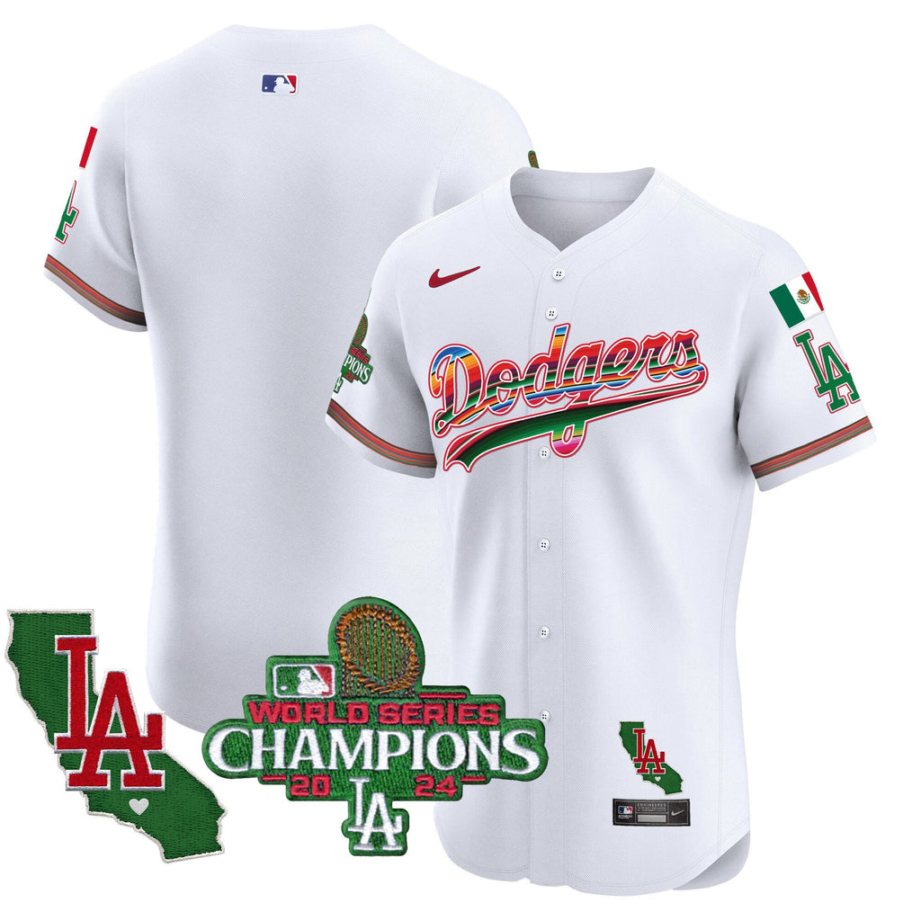 Men's Dodgers Mexico 2024 World Series Champions Vapor Premier Elite Jersey - All Stitched