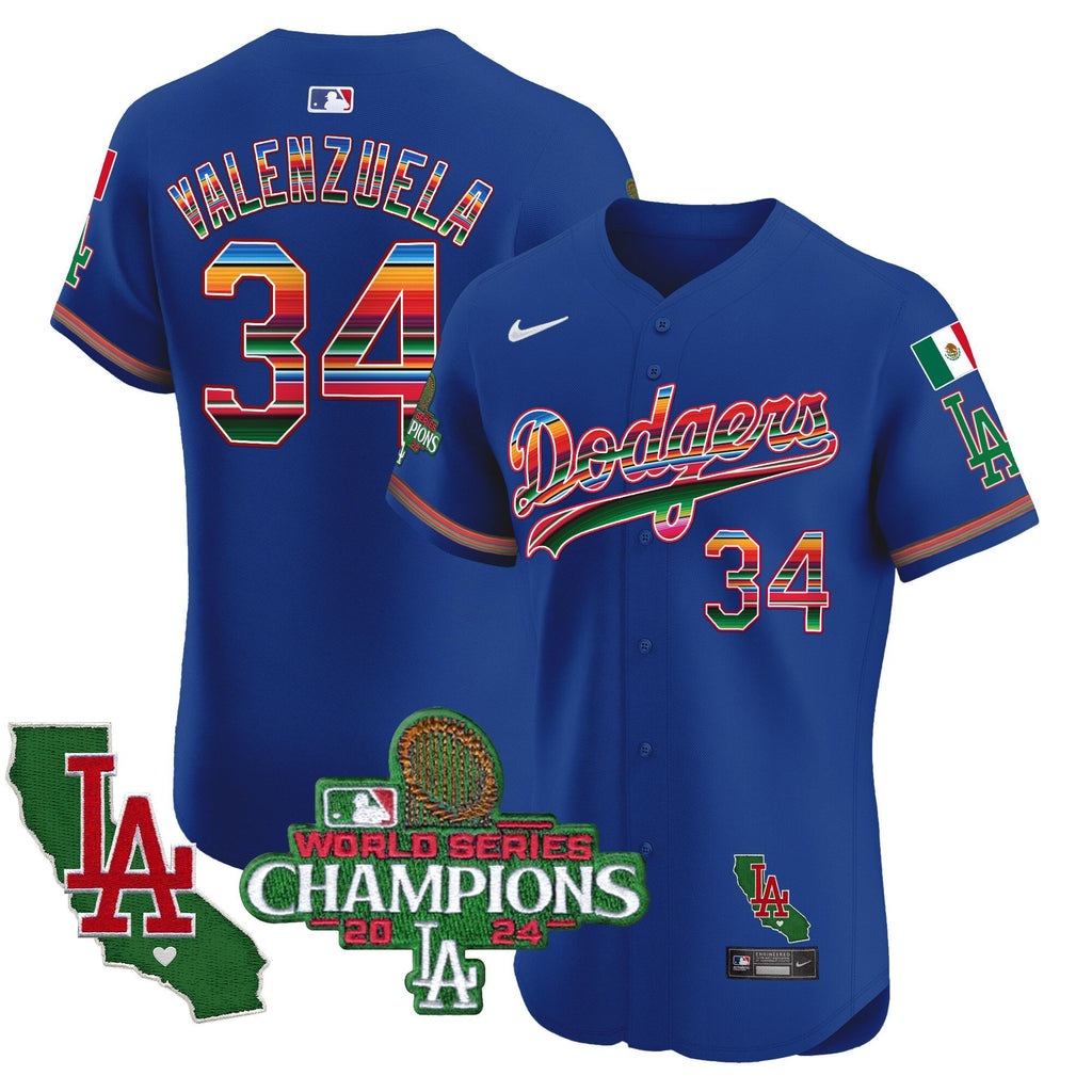 Men's Dodgers Mexico 2024 World Series Champions Vapor Premier Elite Jersey - All Stitched