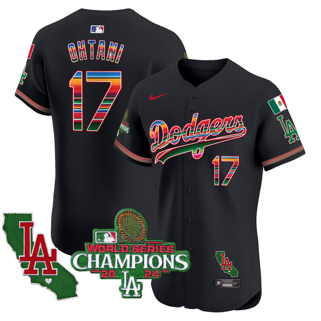 Men's Dodgers Mexico 2024 World Series Champions Vapor Premier Elite Jersey - All Stitched