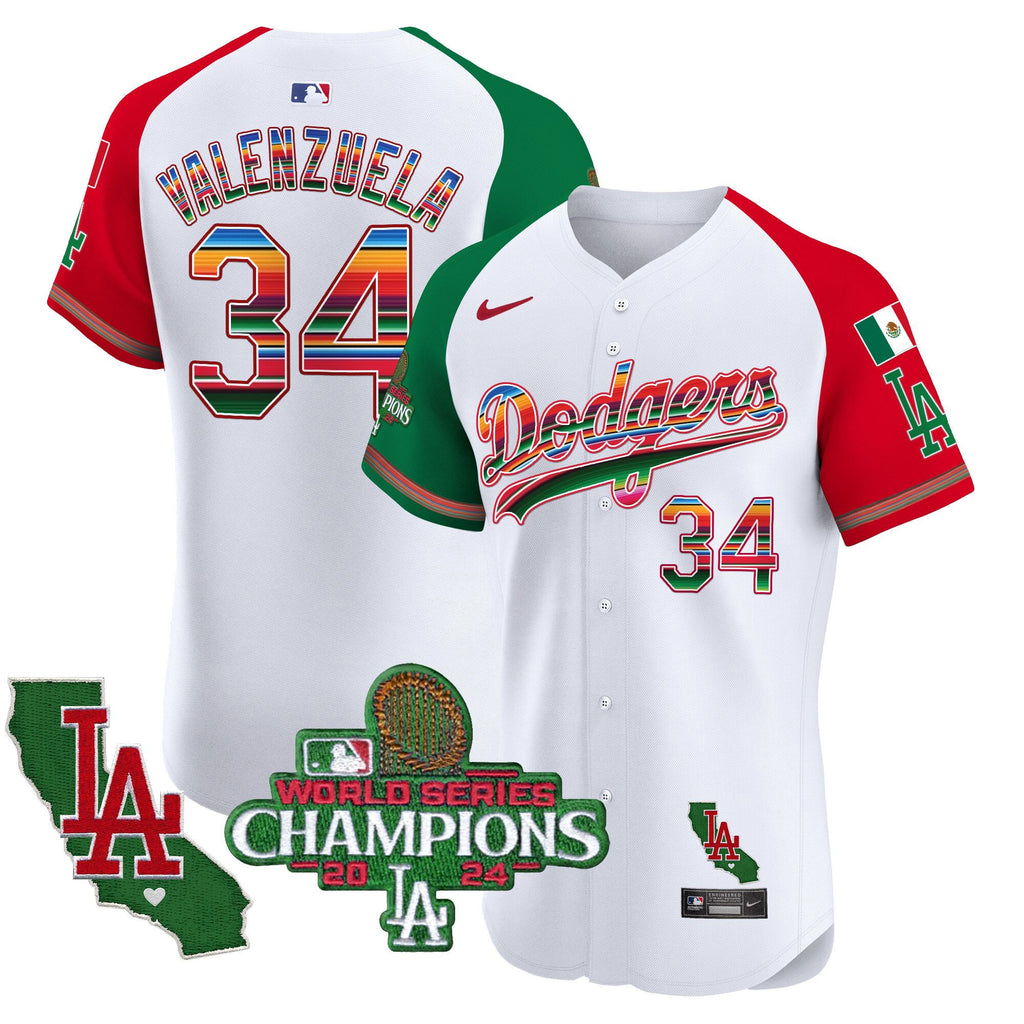 Men's Dodgers Mexico 2024 World Series Champions Vapor Premier Elite Jersey - All Stitched