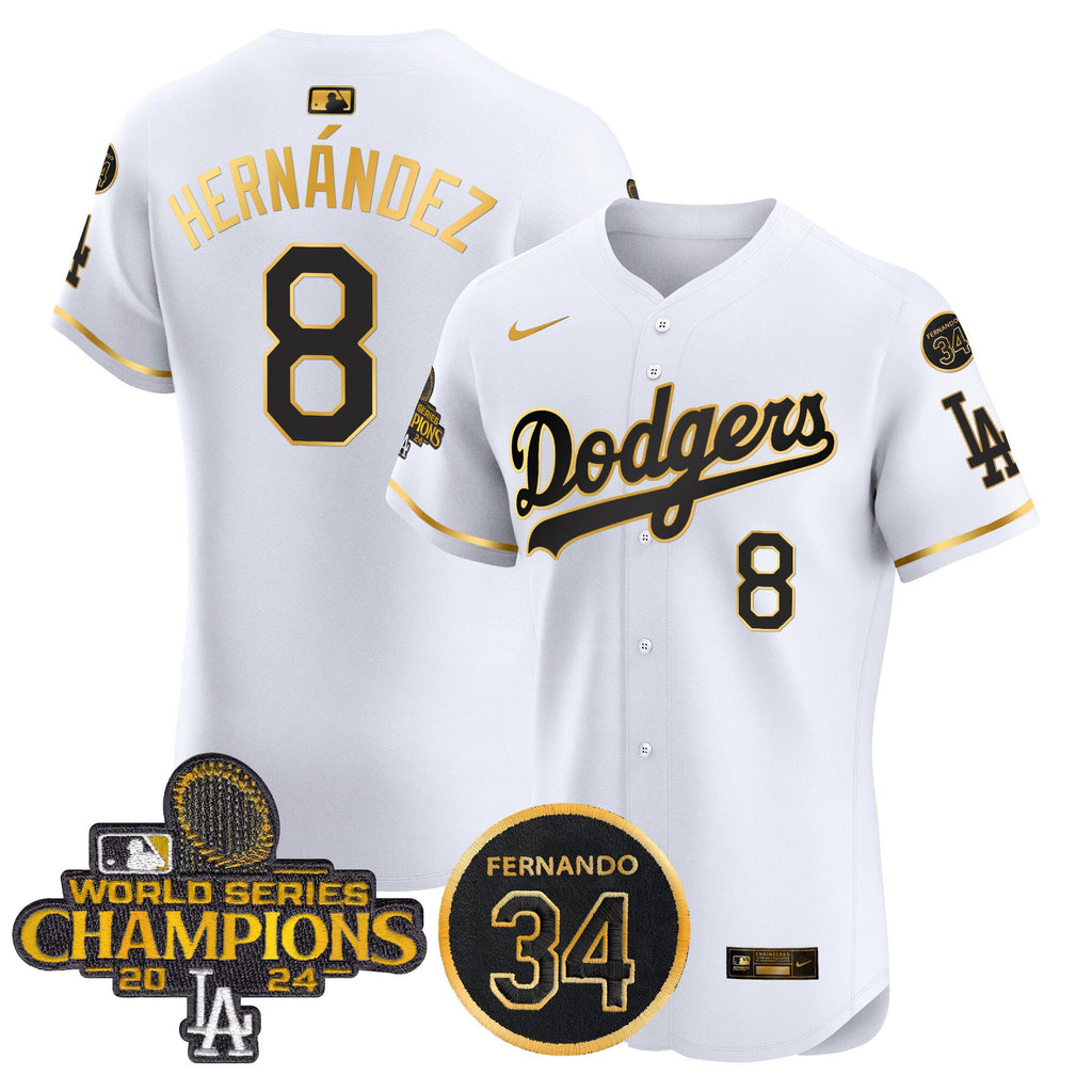 Men's Dodgers 2024 World Series Champions Patch Vapor Premier Elite Jersey V2 - All Stitched