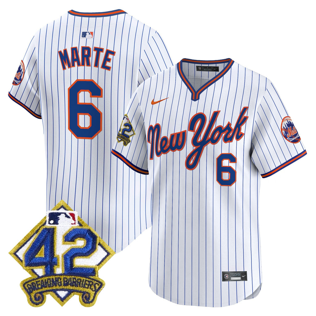 Men's New York Mets 2025 Jackie Robinson Patch Road Alternate Jersey  All Stitched