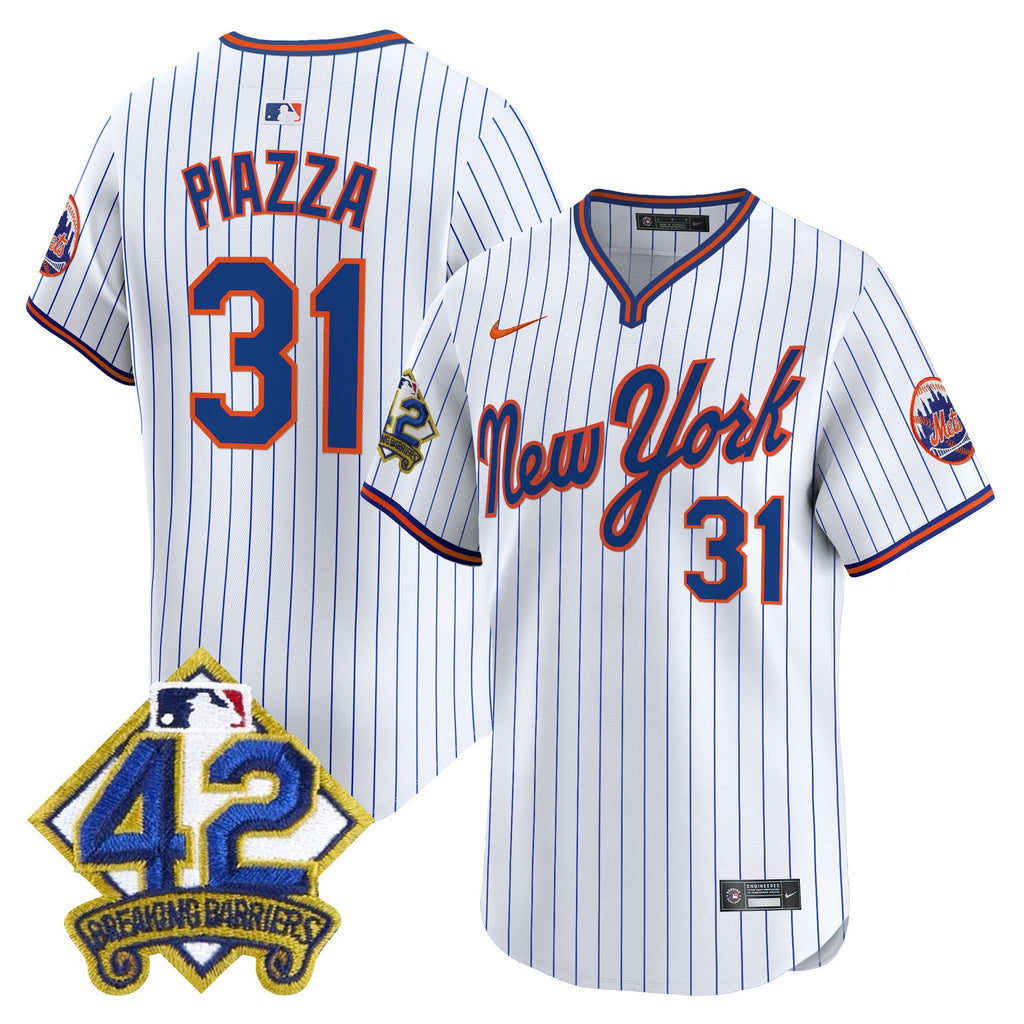 Men's New York Mets 2025 Jackie Robinson Patch Road Alternate Jersey  All Stitched