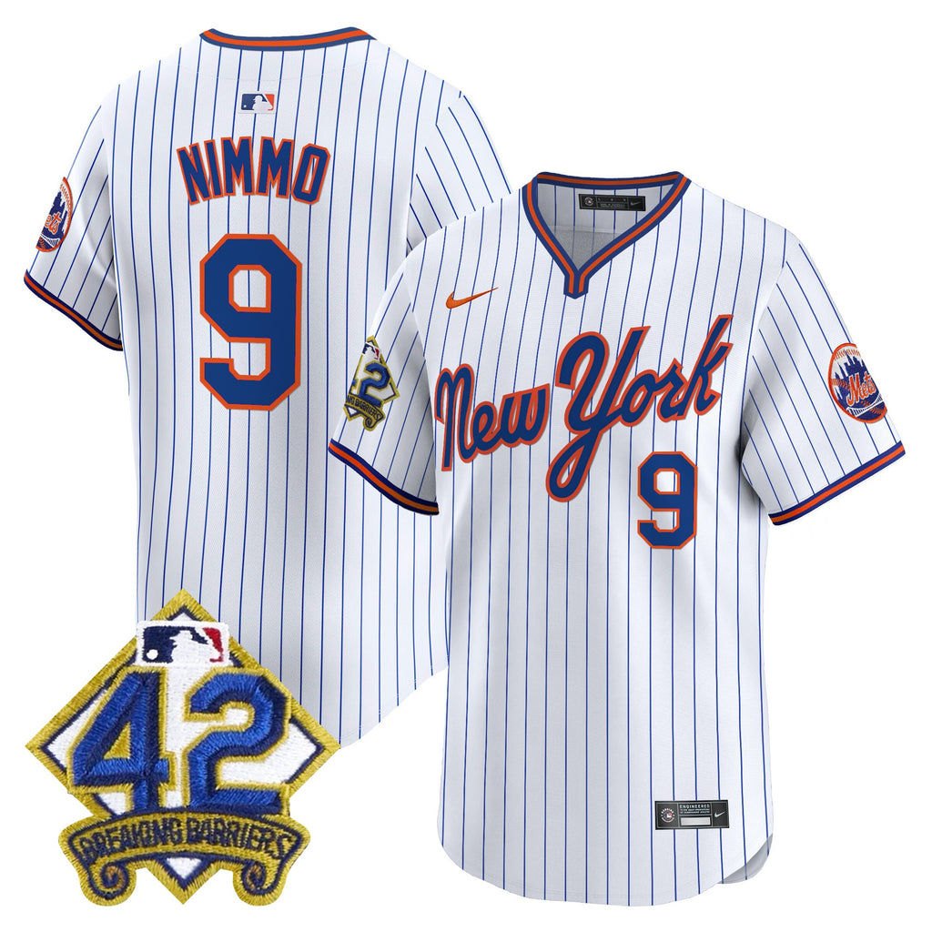 Men's New York Mets 2025 Jackie Robinson Patch Road Alternate Jersey  All Stitched