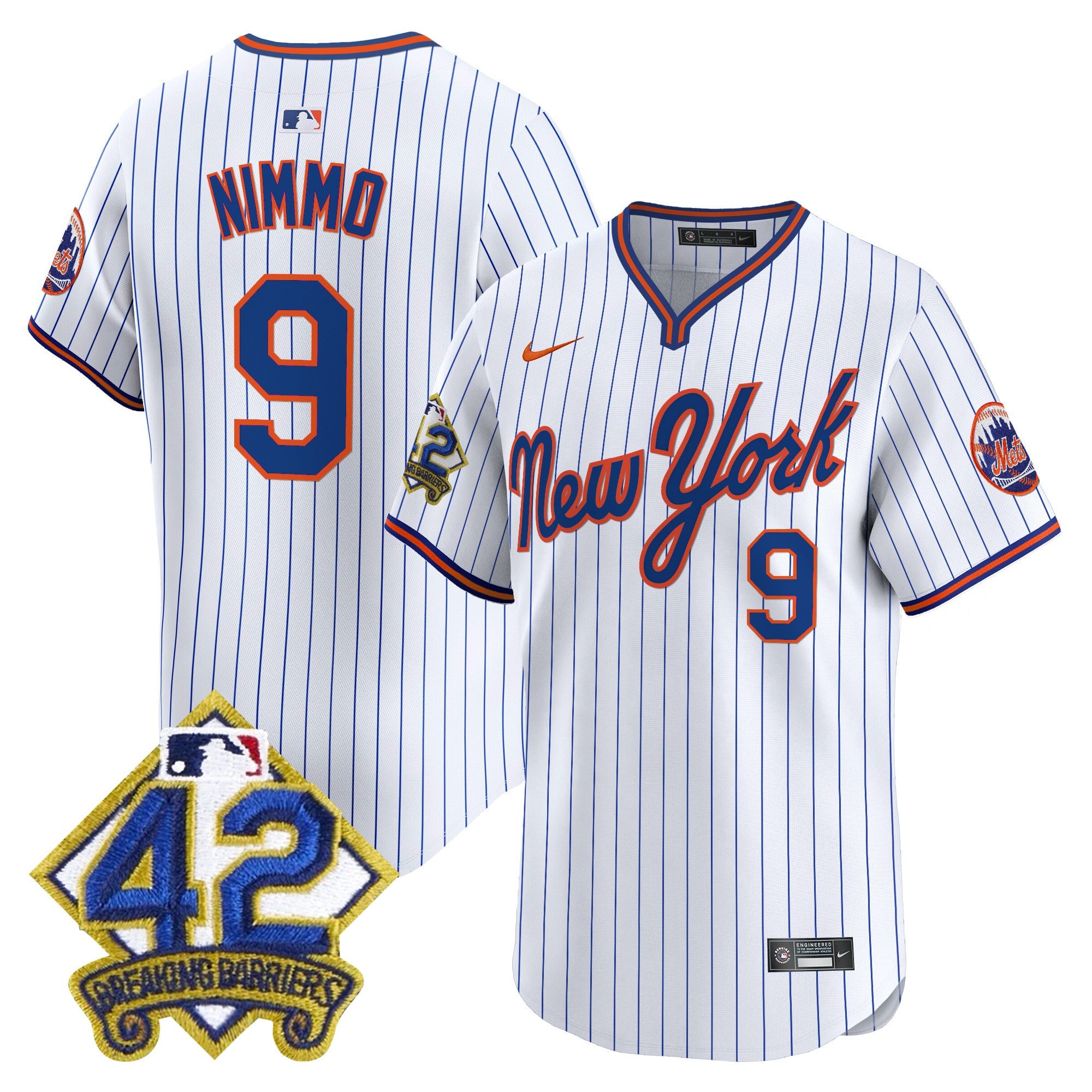 Men's New York Mets 2025 Jackie Robinson Patch Road Alternate Jersey  All Stitched
