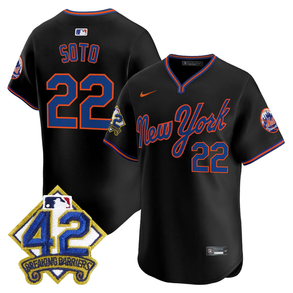 Men's New York Mets 2025 Jackie Robinson Patch Road Alternate Jersey  All Stitched