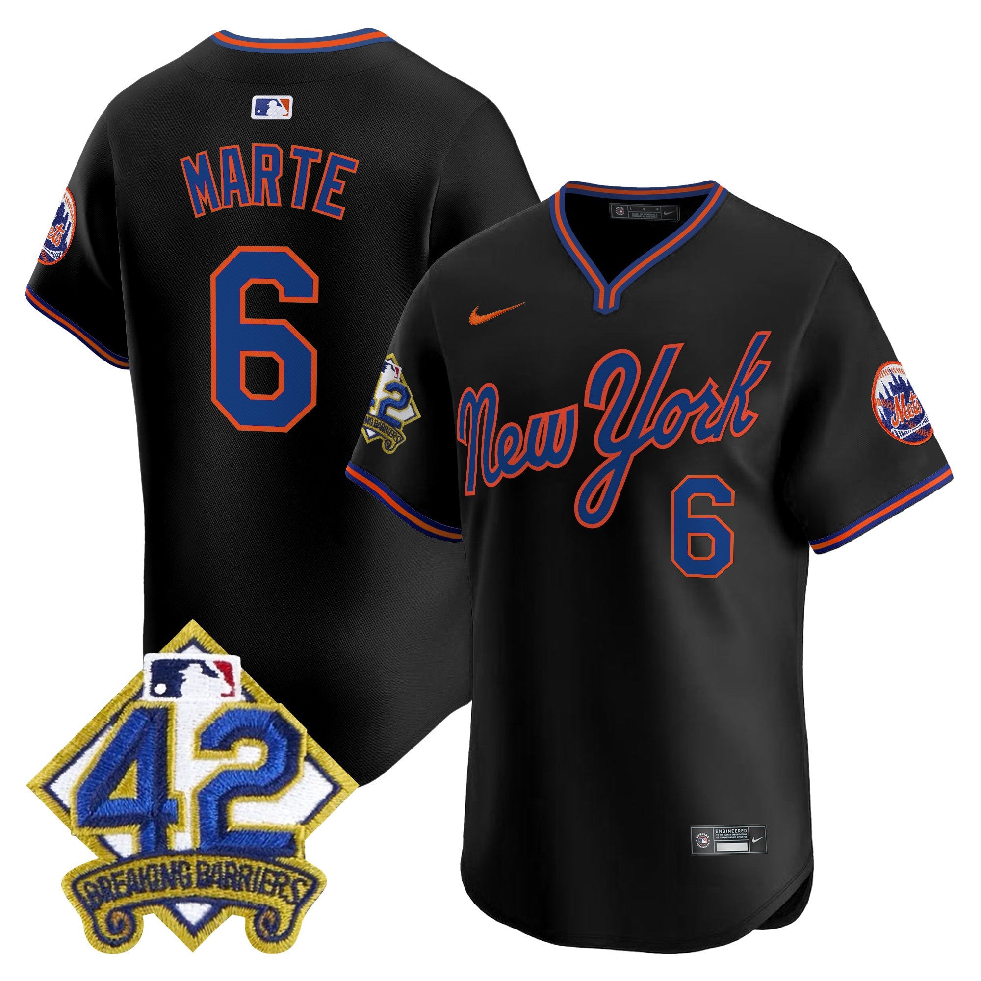 Men's New York Mets 2025 Jackie Robinson Patch Road Alternate Jersey  All Stitched