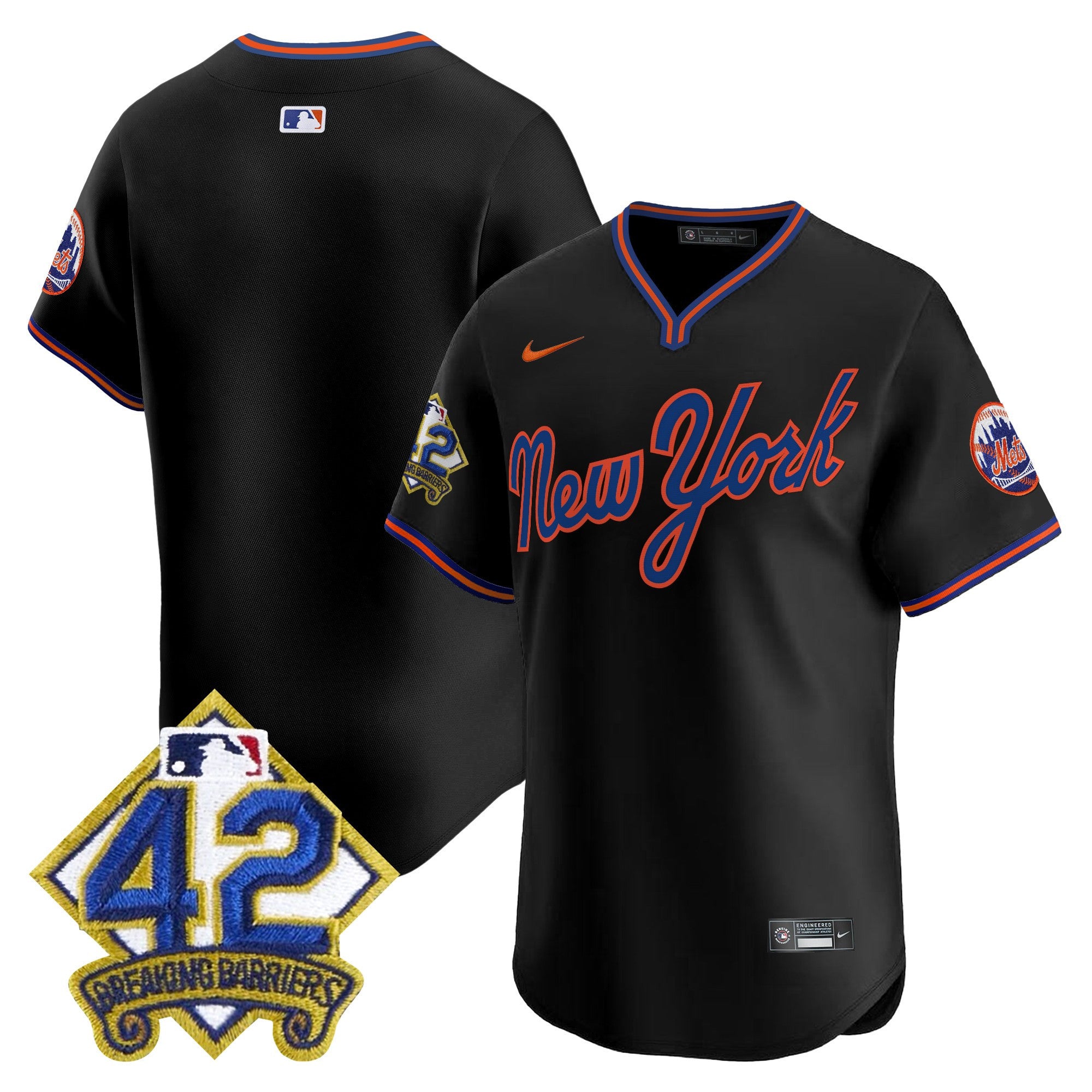 Men's New York Mets 2025 Jackie Robinson Patch Road Alternate Jersey  All Stitched